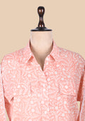 Peach Cotton Shirt Coord Set