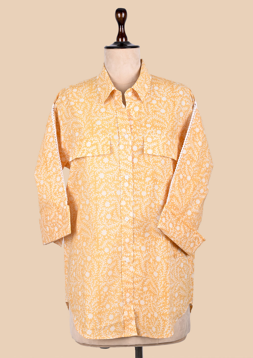 Yellow Cotton Shirt Coord Set