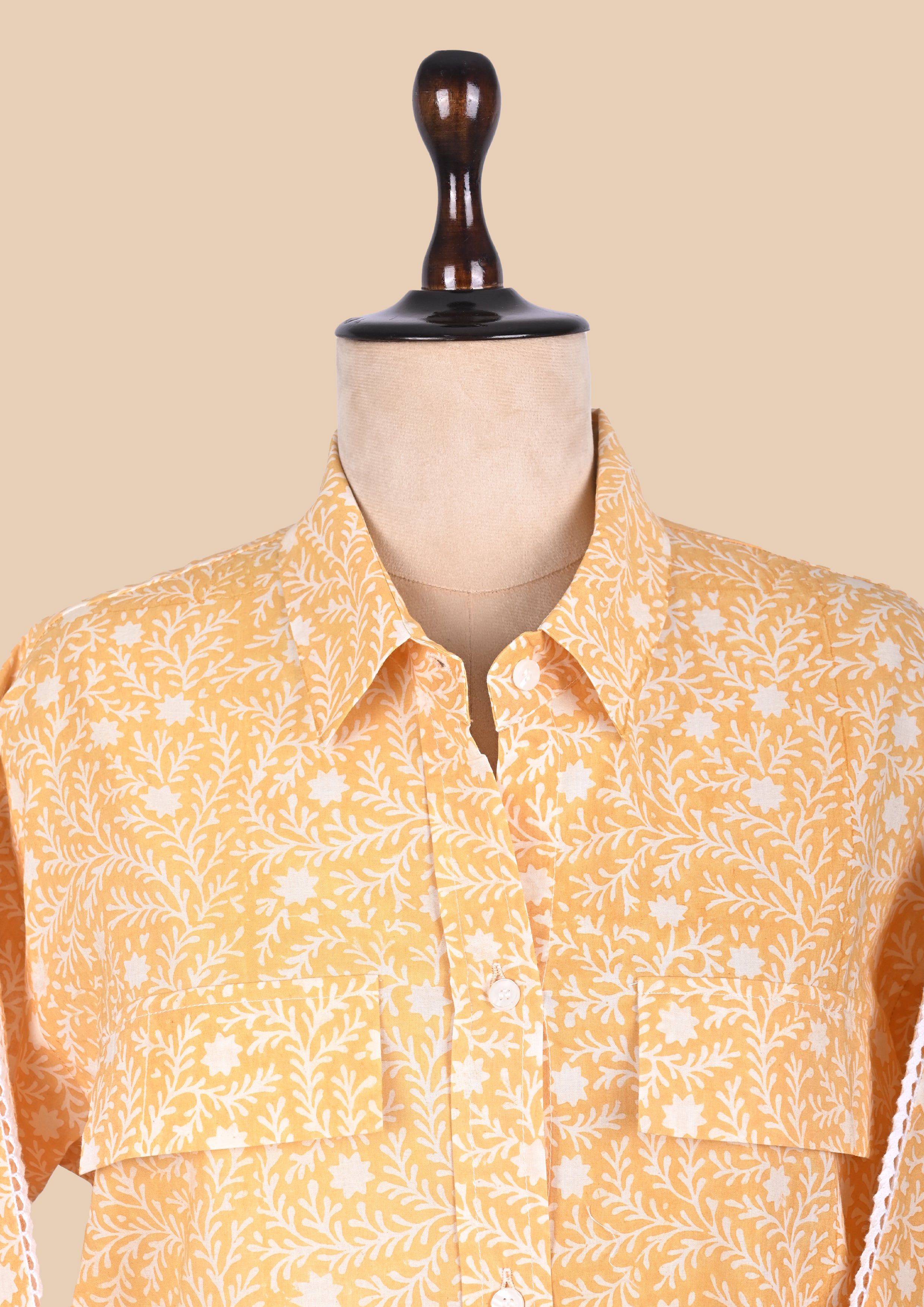 Yellow Cotton Shirt Coord Set