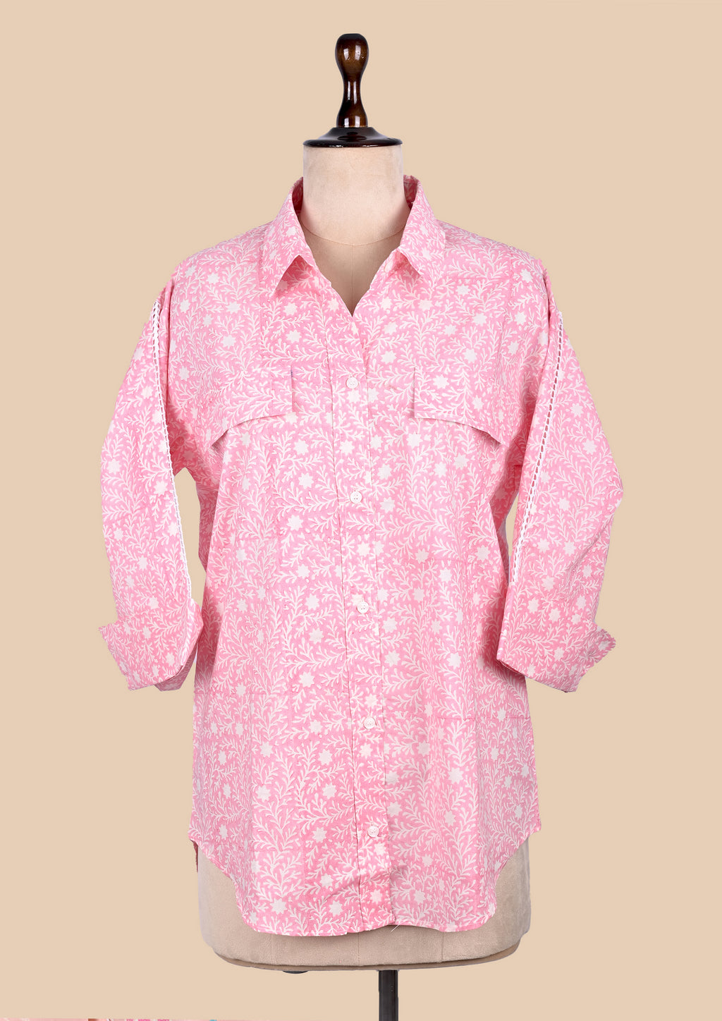 Pink Cotton Shirt Coord Set