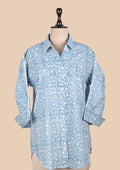 Blue Cotton Shirt Set