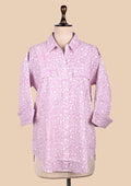 Purple Cotton Shirt Set
