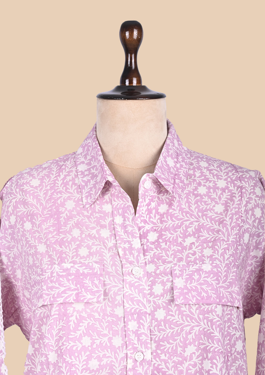 Purple Cotton Shirt Coord Set