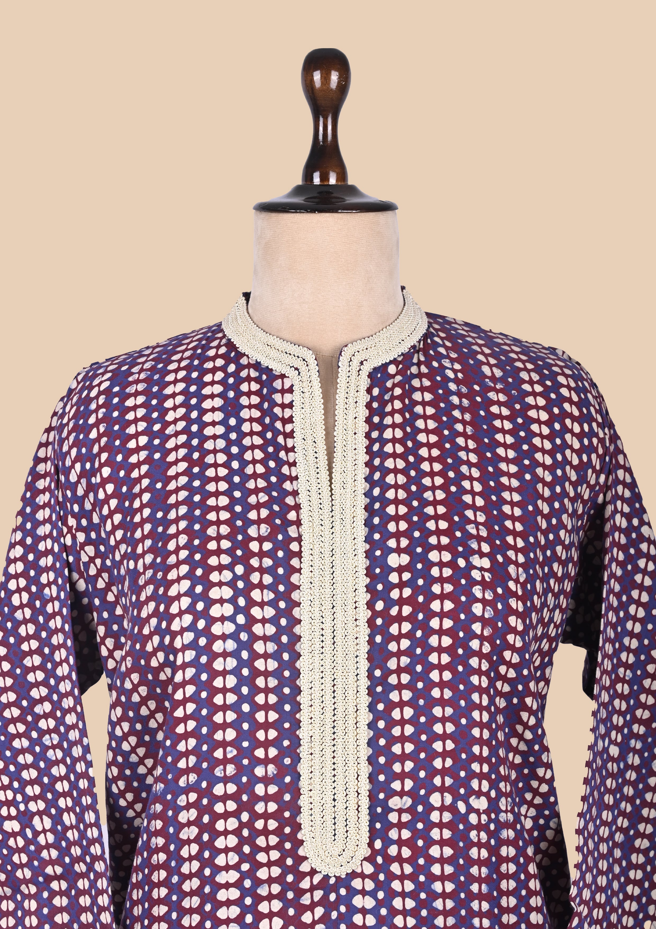 Pink Batik Print Kurta