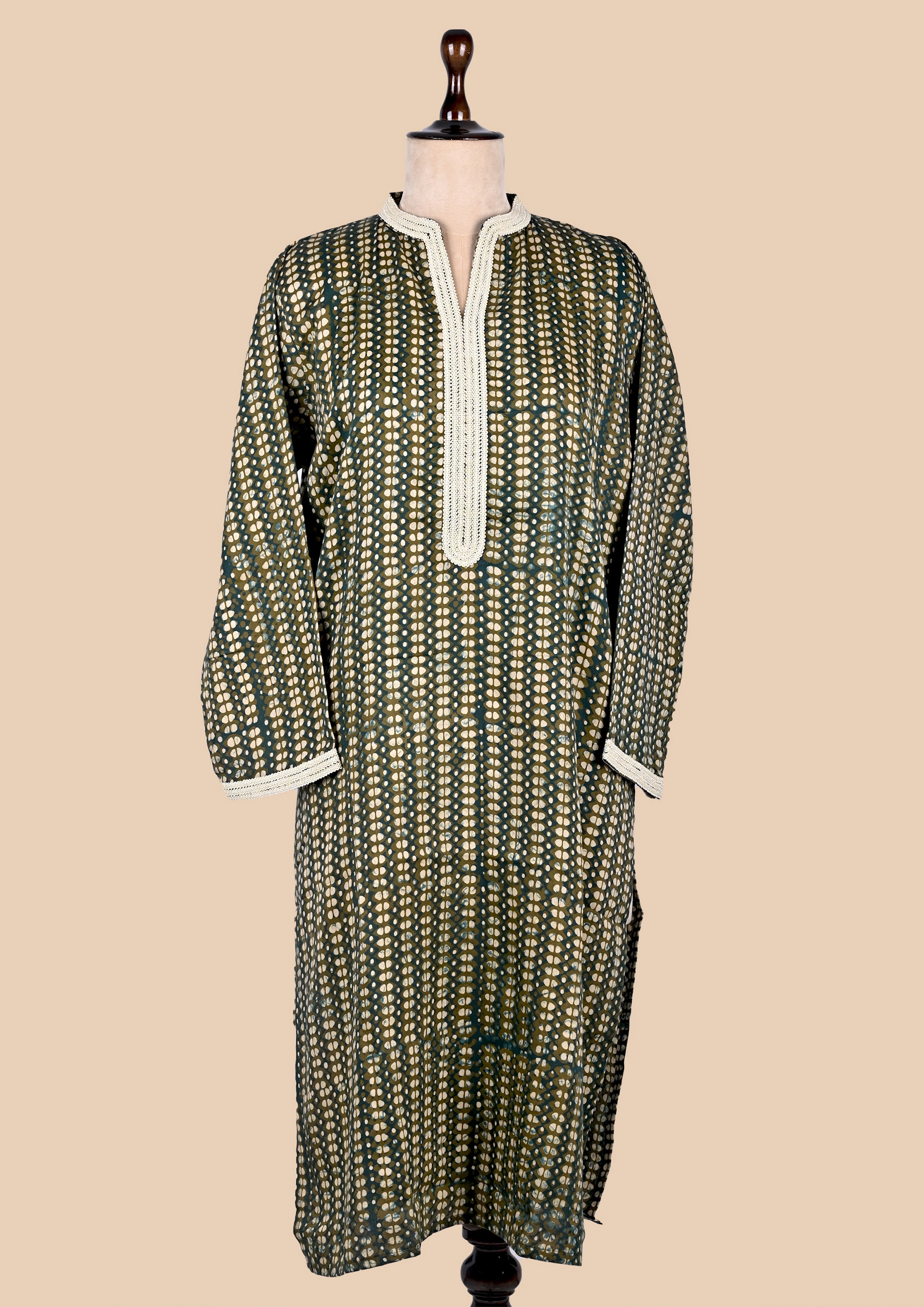 Green Batik Print Kurta