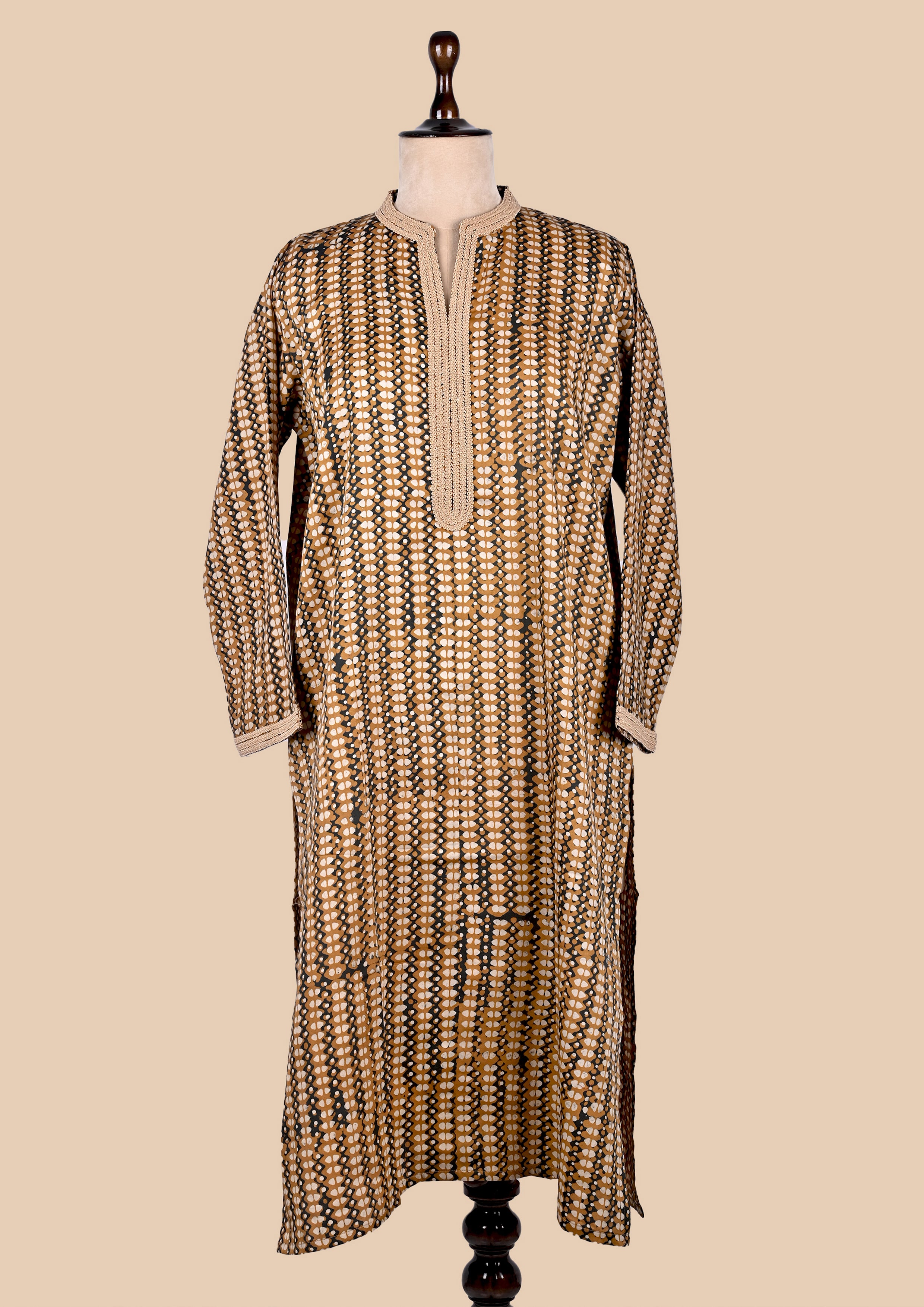 Yellow Batik Print Kurta