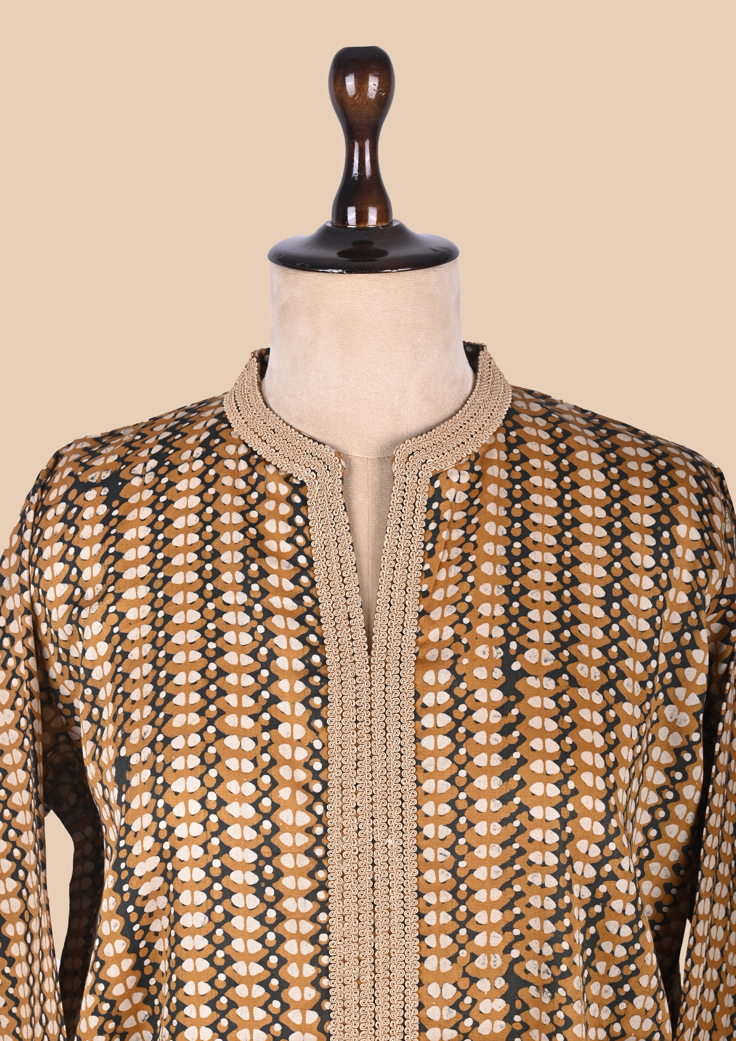 Yellow Batik Print Kurta