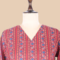 Red Pink Mul Cotton Kurta Set