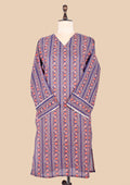Blue Violet Mul Cotton Kurti Set