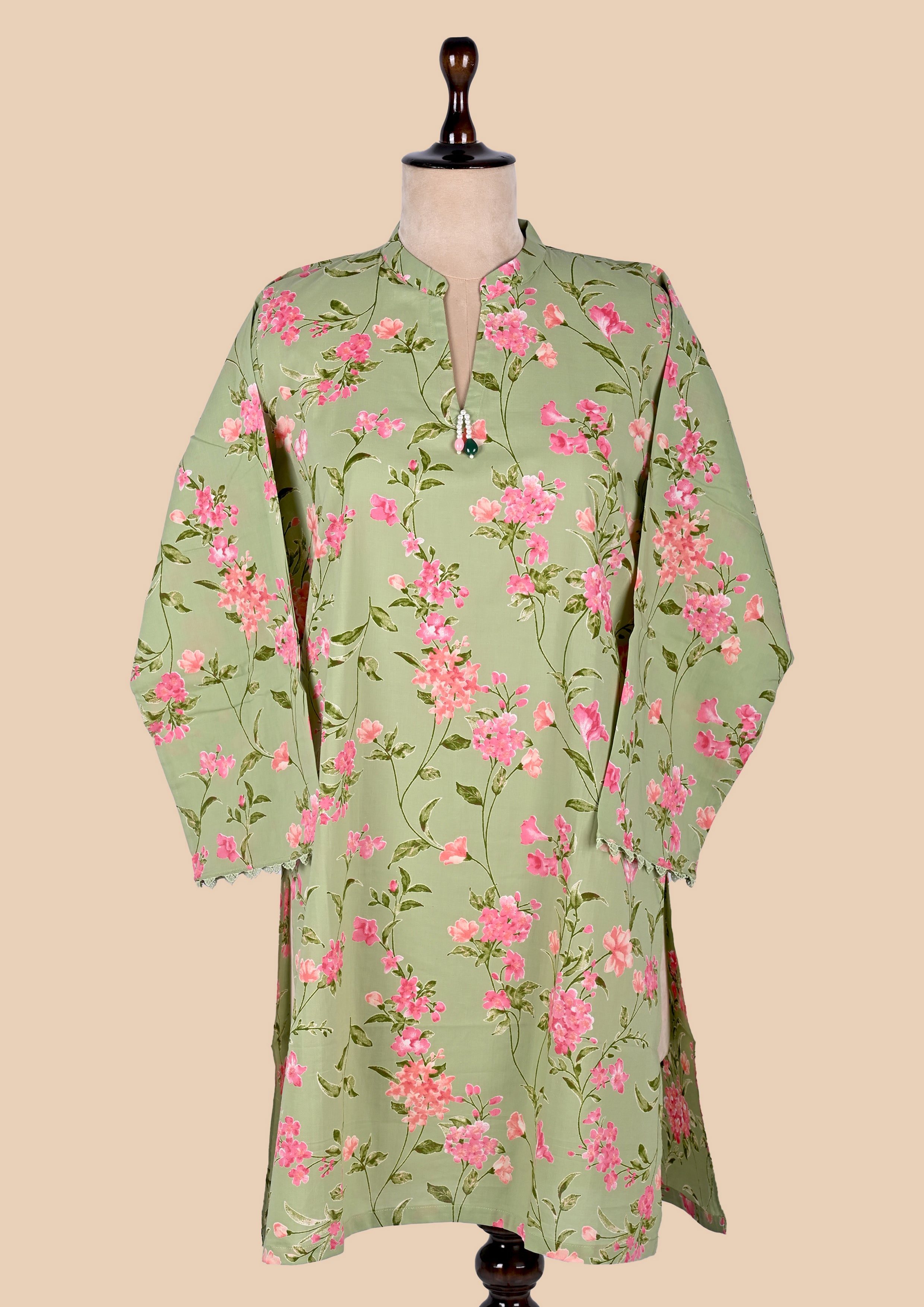 Green Cambric Cotton Kurta Set