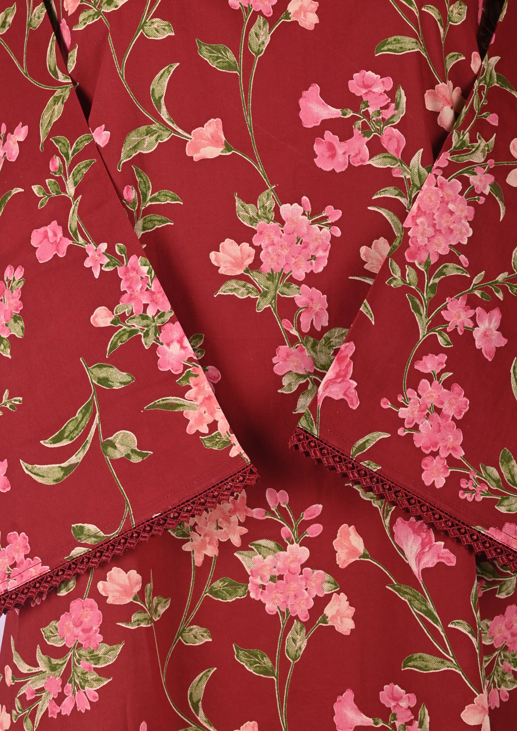 Red Cambric Cotton Kurta Set