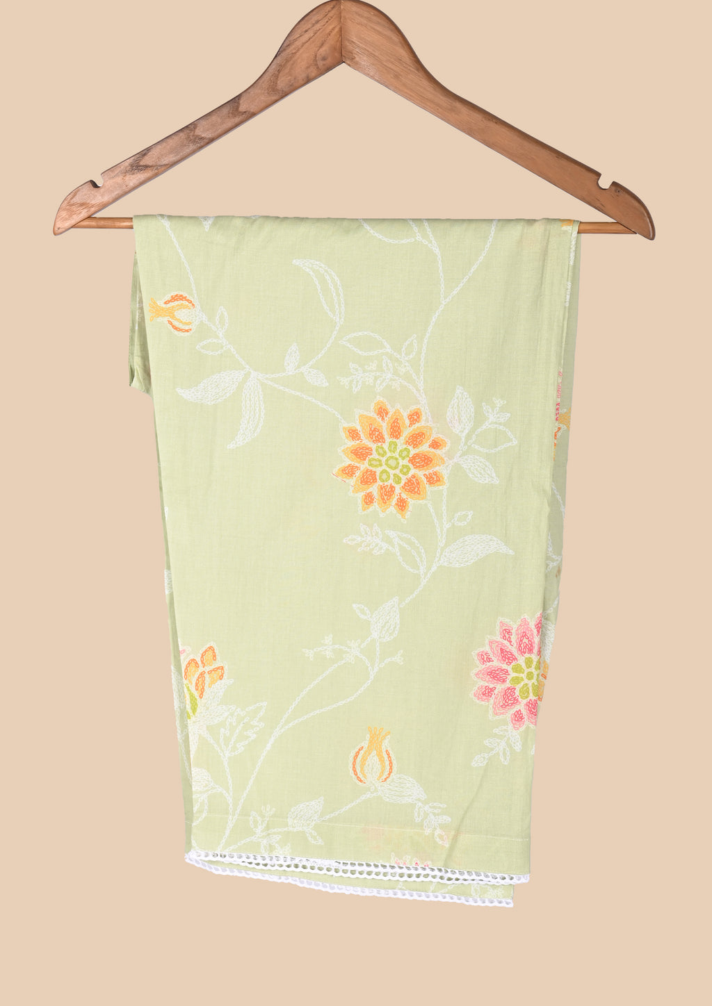 Light Green Cotton Kurti Set