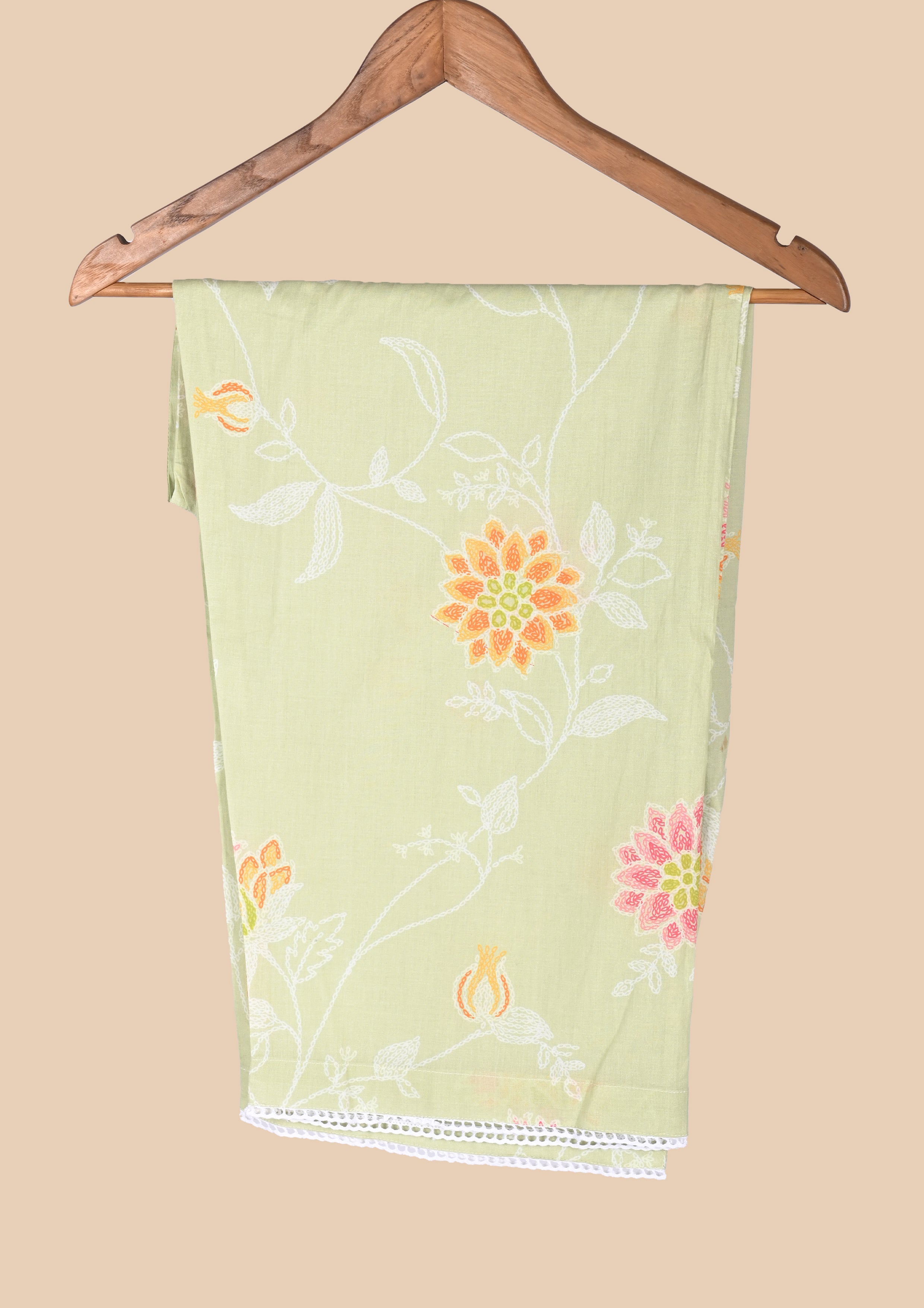 Light Green Cotton Kurti Set