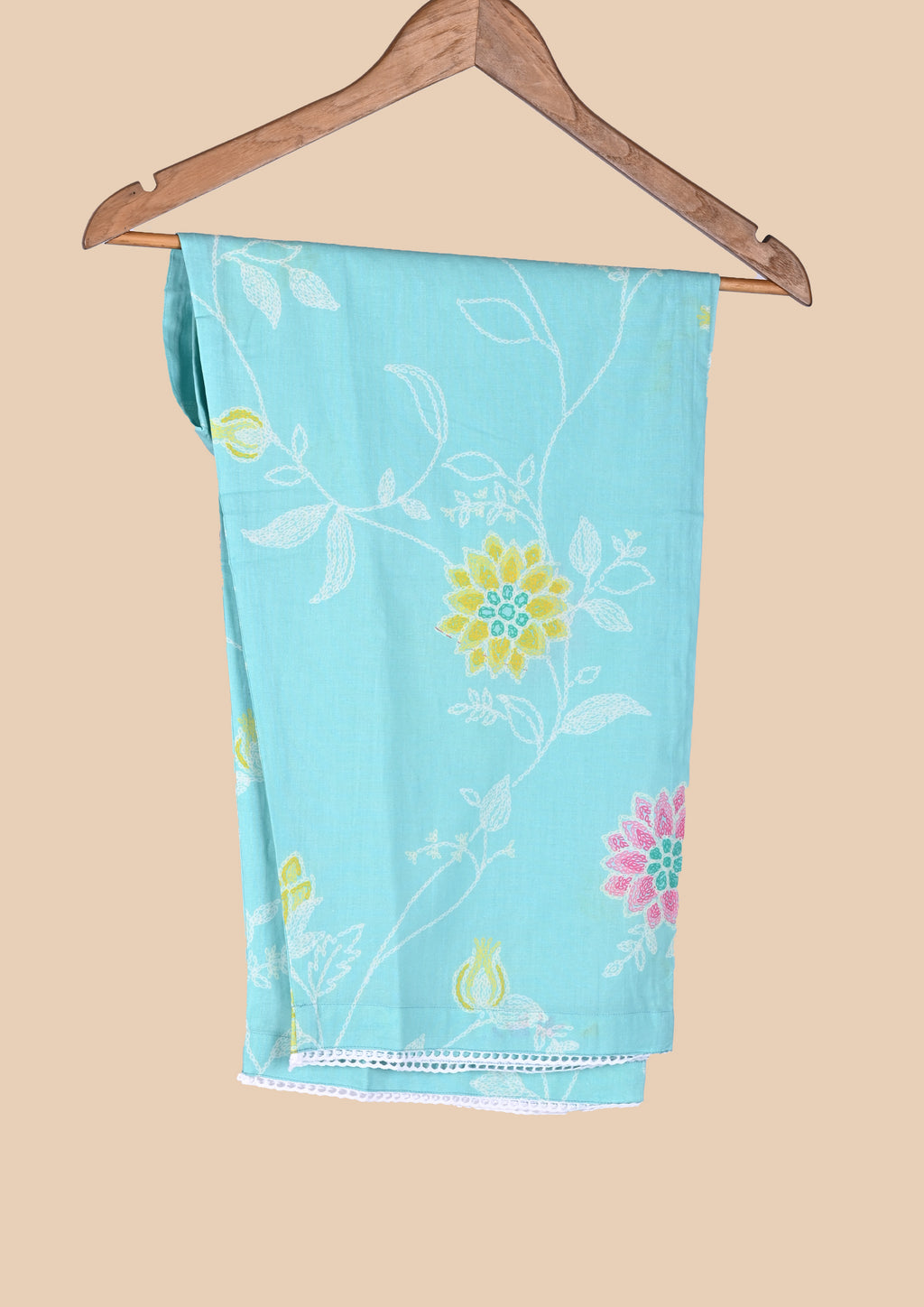Light Blue Cotton Kurti Set
