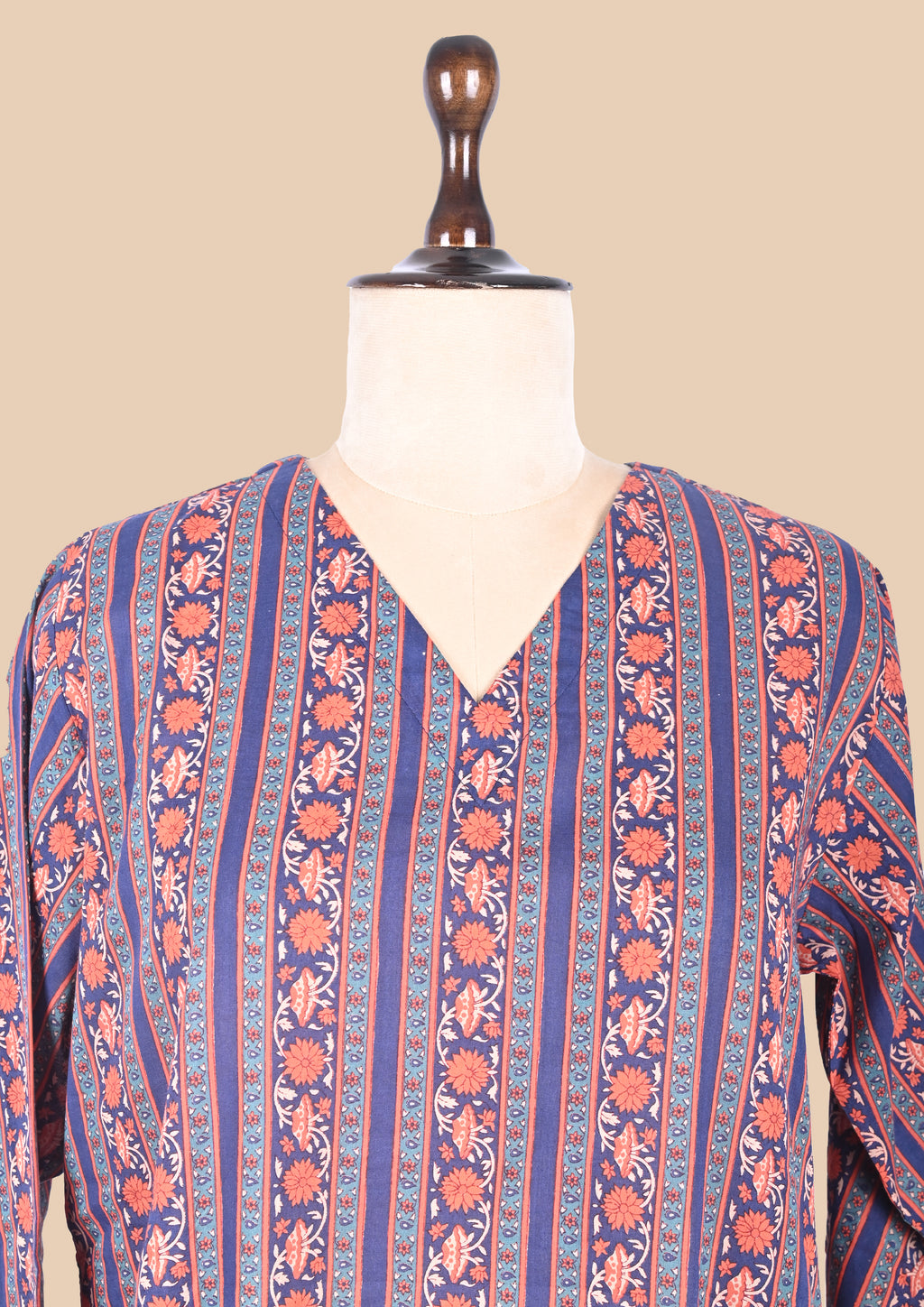 Blue Violet Mul Cotton Kurta Set