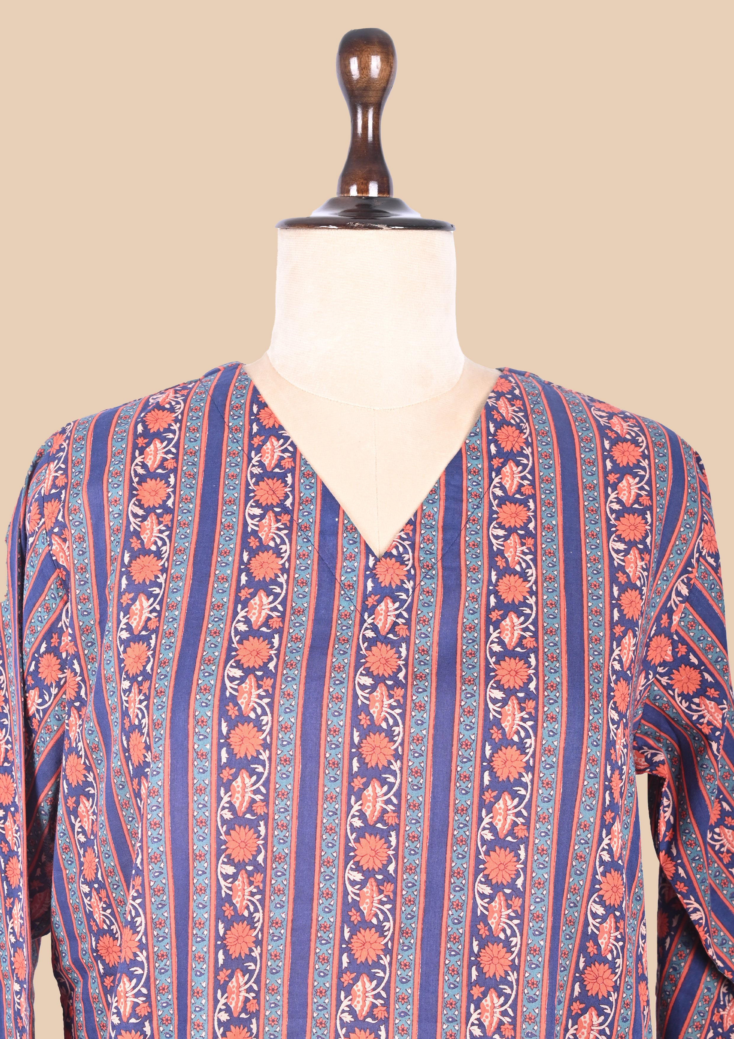 Blue Violet Mul Cotton Kurta Set