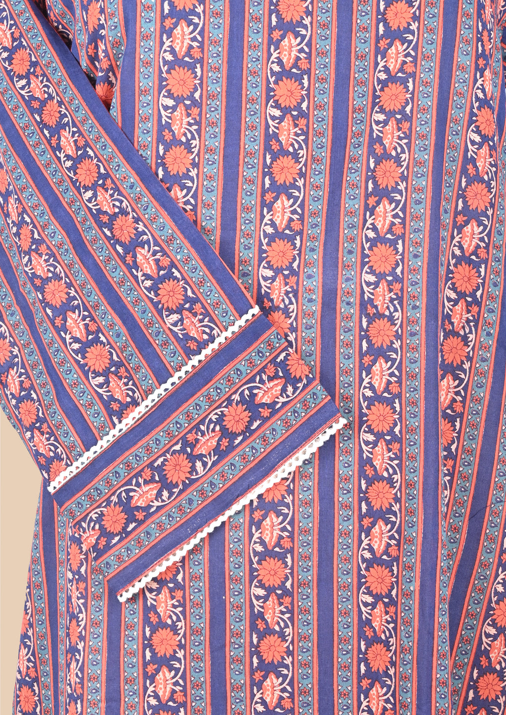 Blue Violet Mul Cotton Kurta Set