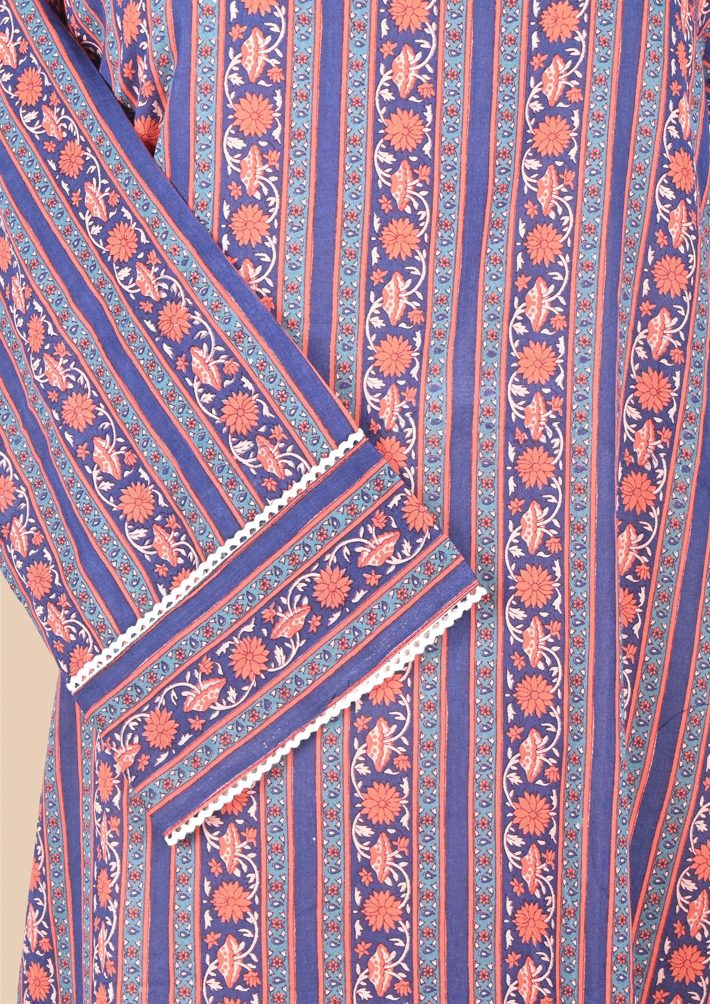 Blue Violet Mul Cotton Kurta Set