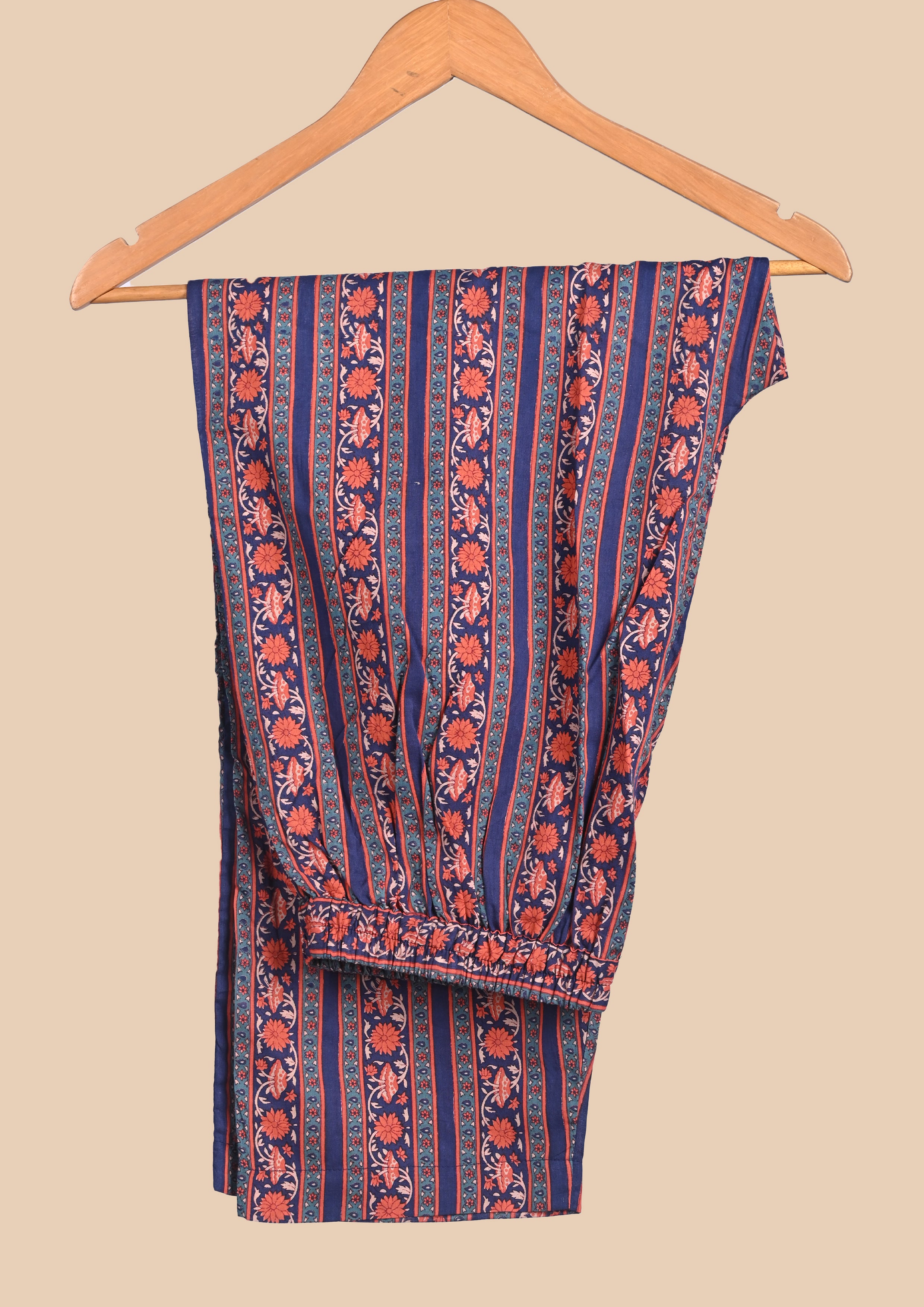 Blue Violet Mul Cotton Kurti Set