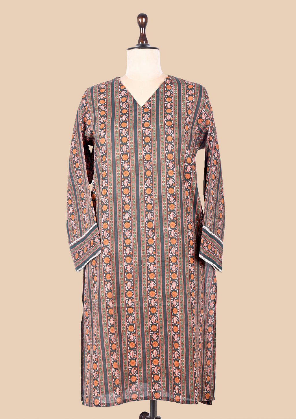 Dark Green Mul Cotton Kurta Set