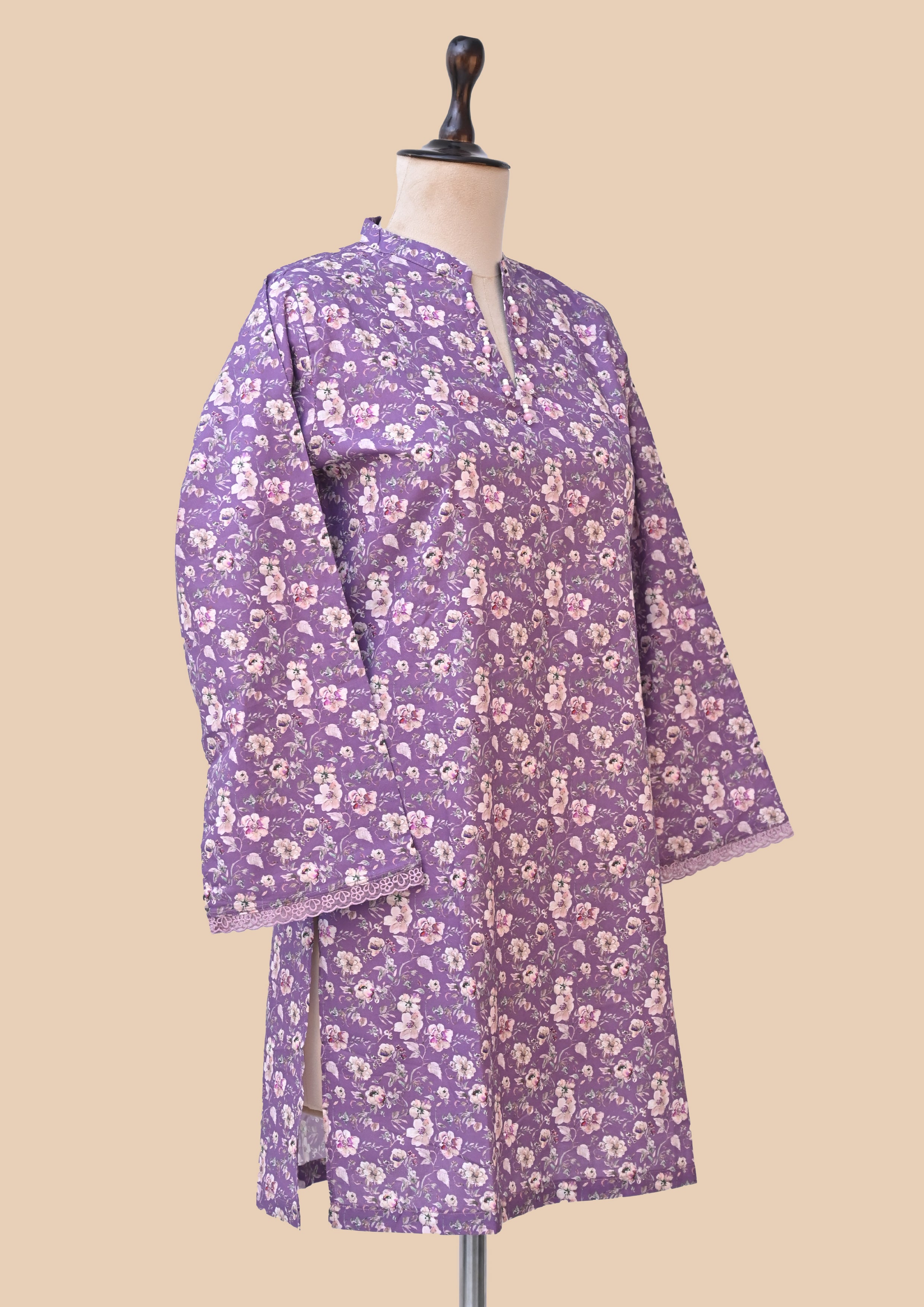 Purple Supreme Cotton Kurta Set