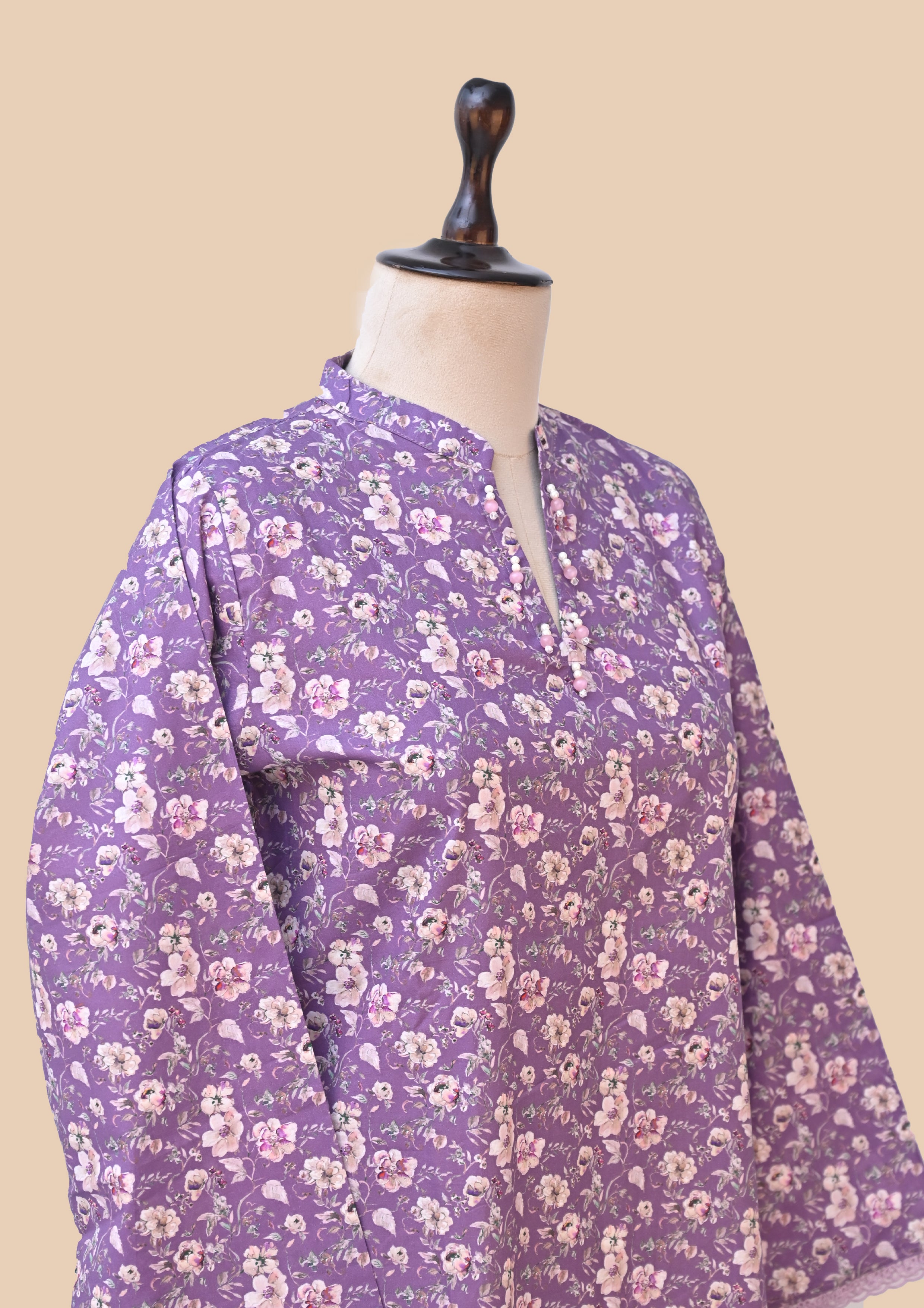 Purple Supreme Cotton Kurta Set
