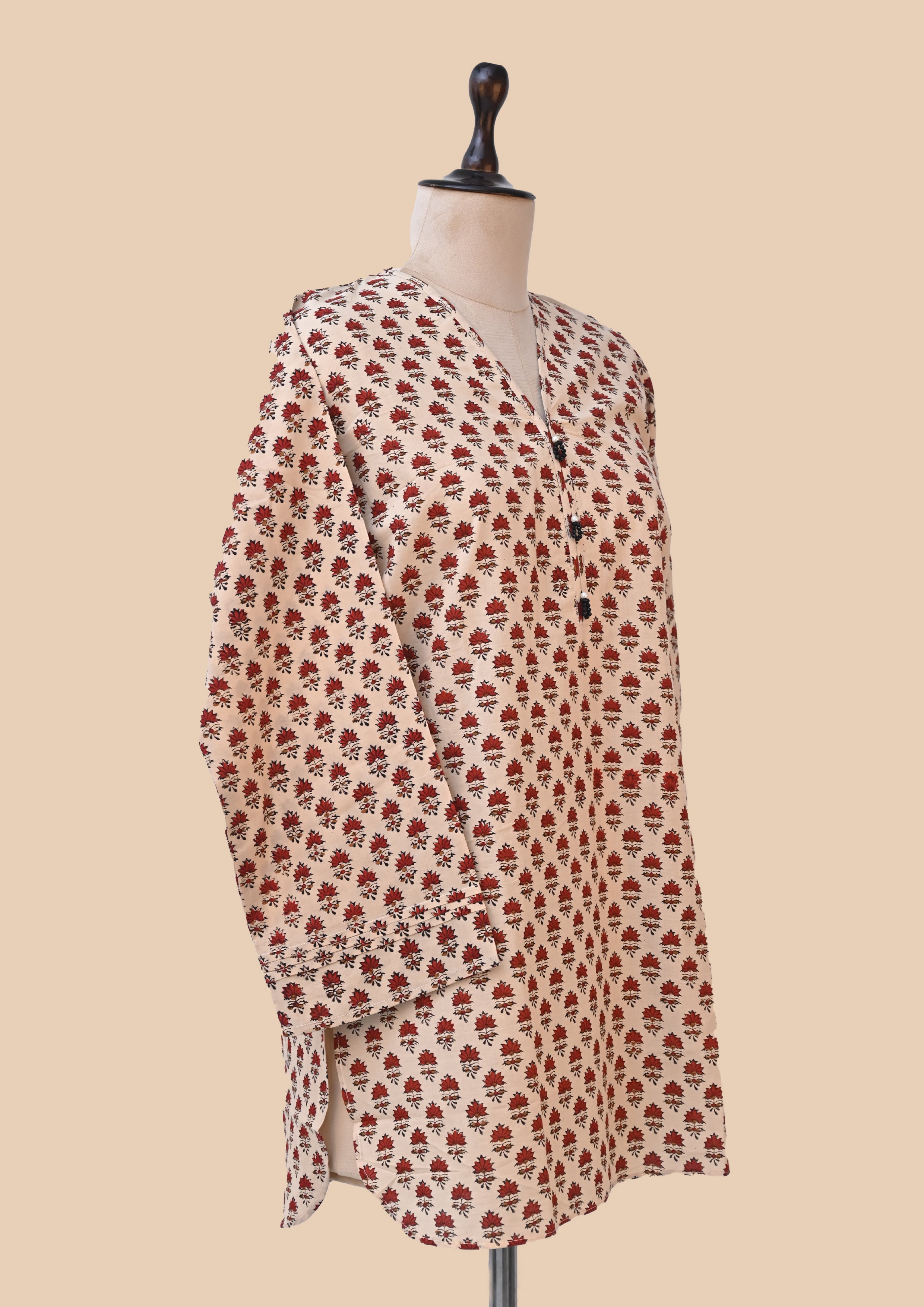 Red Kalamkari Bagru Block Print Kurta Set