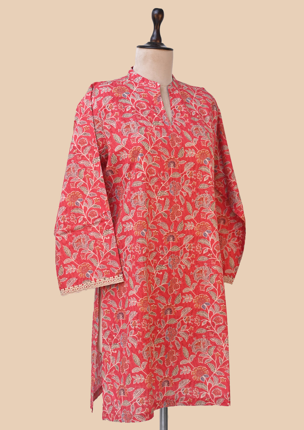 Red Supreme Cotton Kurta Set