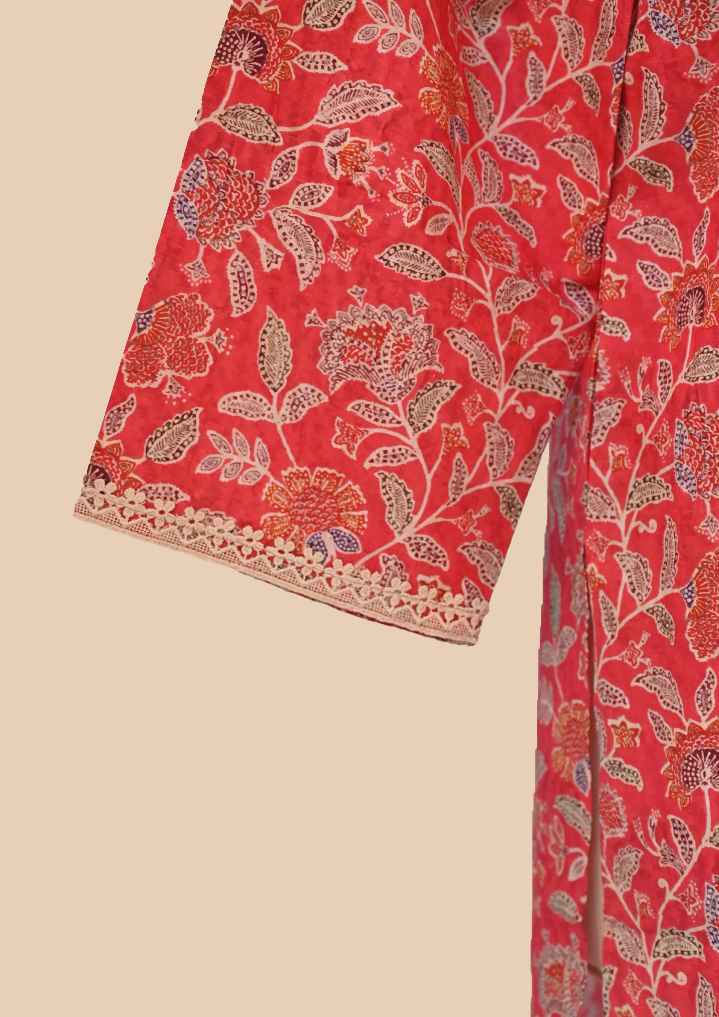 Red Supreme Cotton Kurta Set