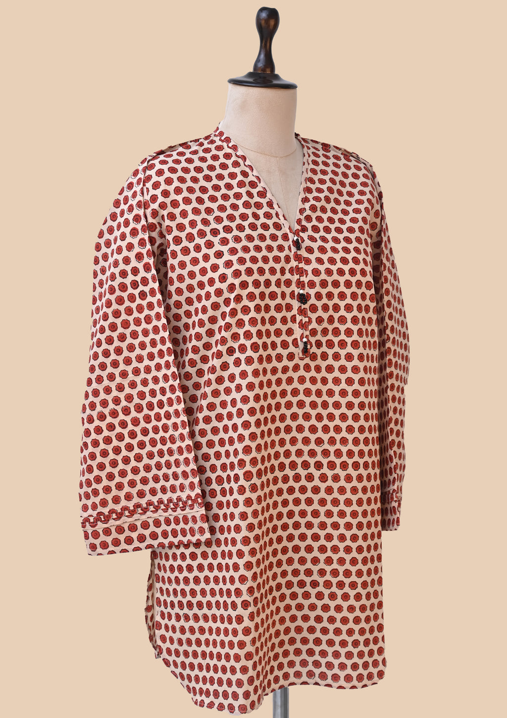 Red Kalamkari Bagru Block Print Kurta Set