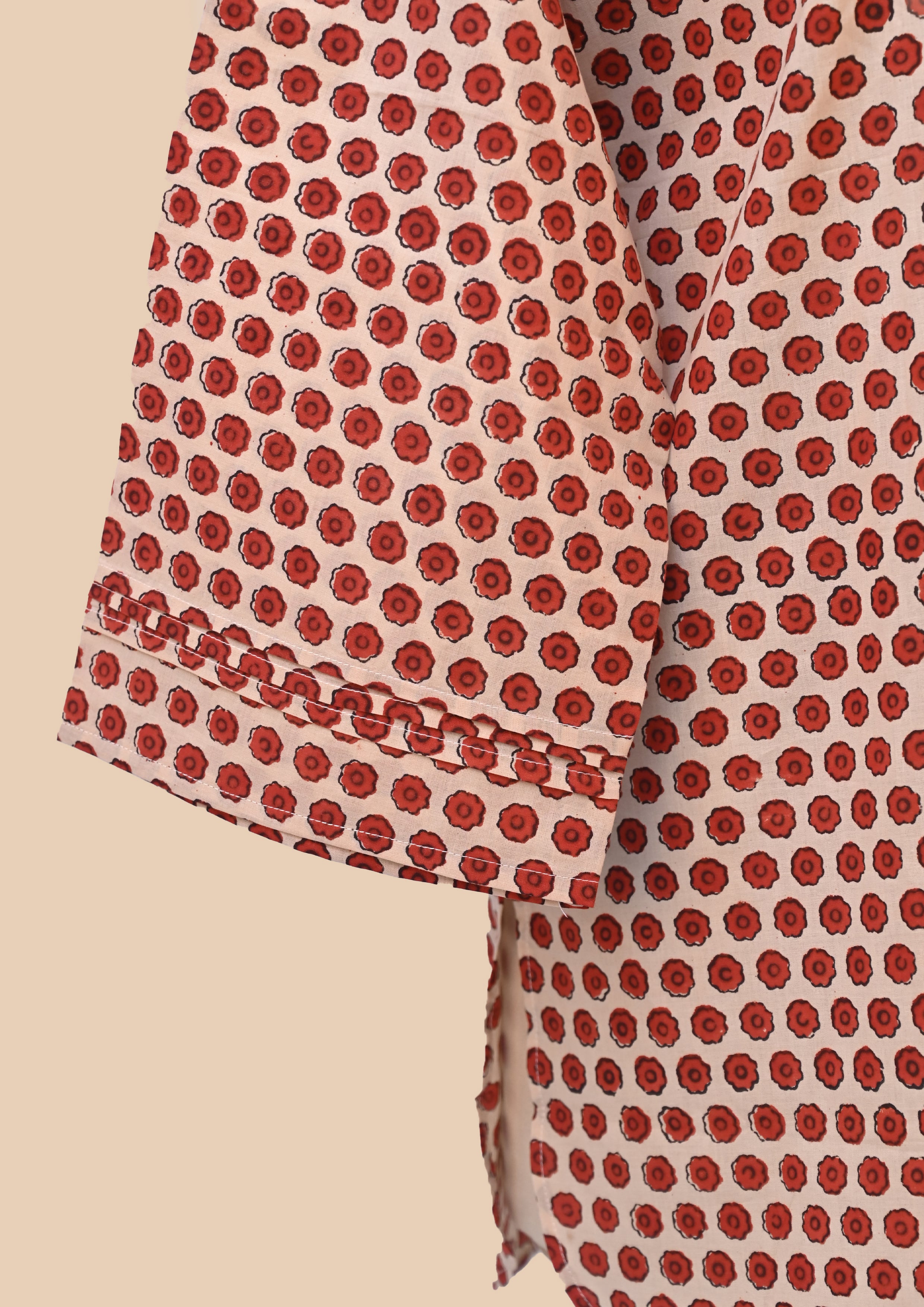 Red Kalamkari Bagru Block Print Kurta Set