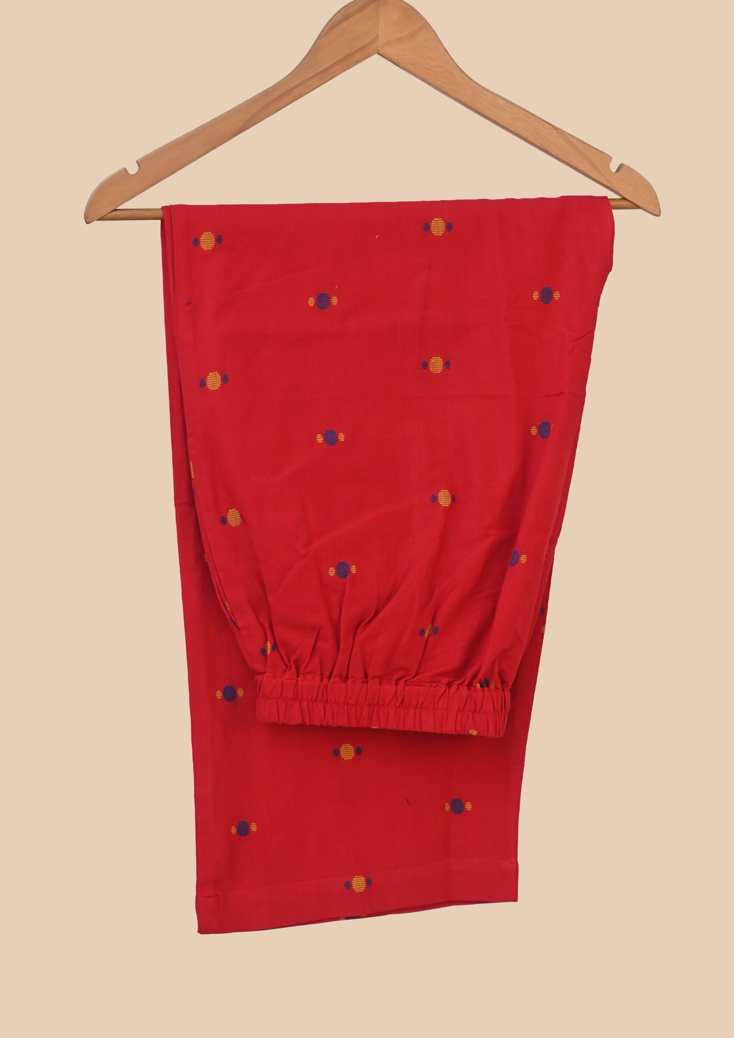Red Handloom Kurti Set