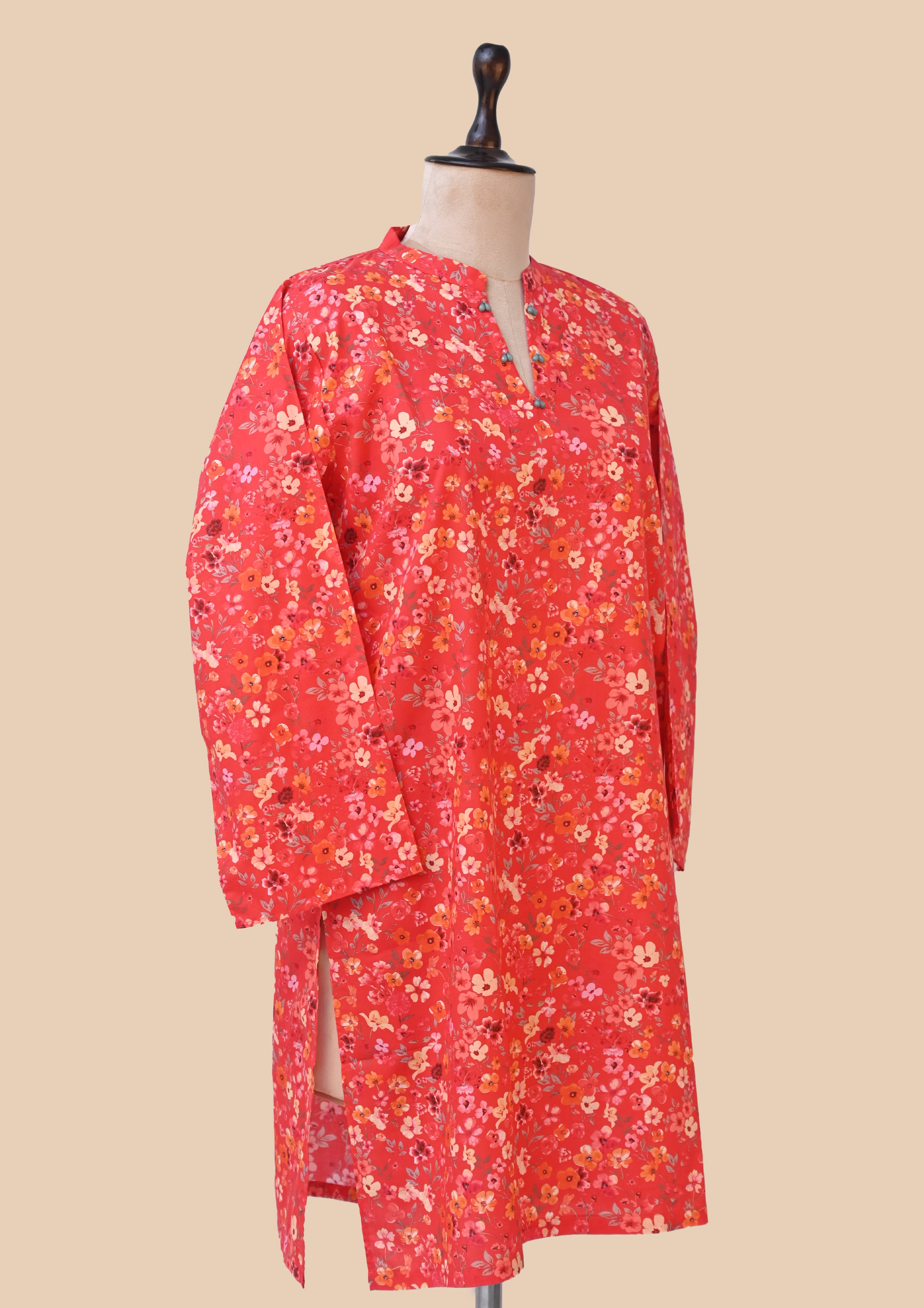 Red Supreme Cotton Kurta Set