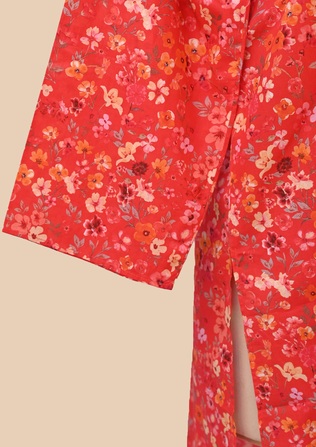 Red Supreme Cotton Kurta Set