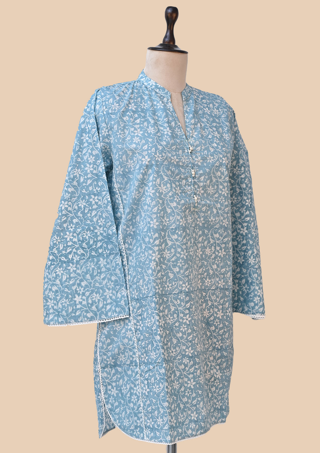 Blue Peach Kurta Set