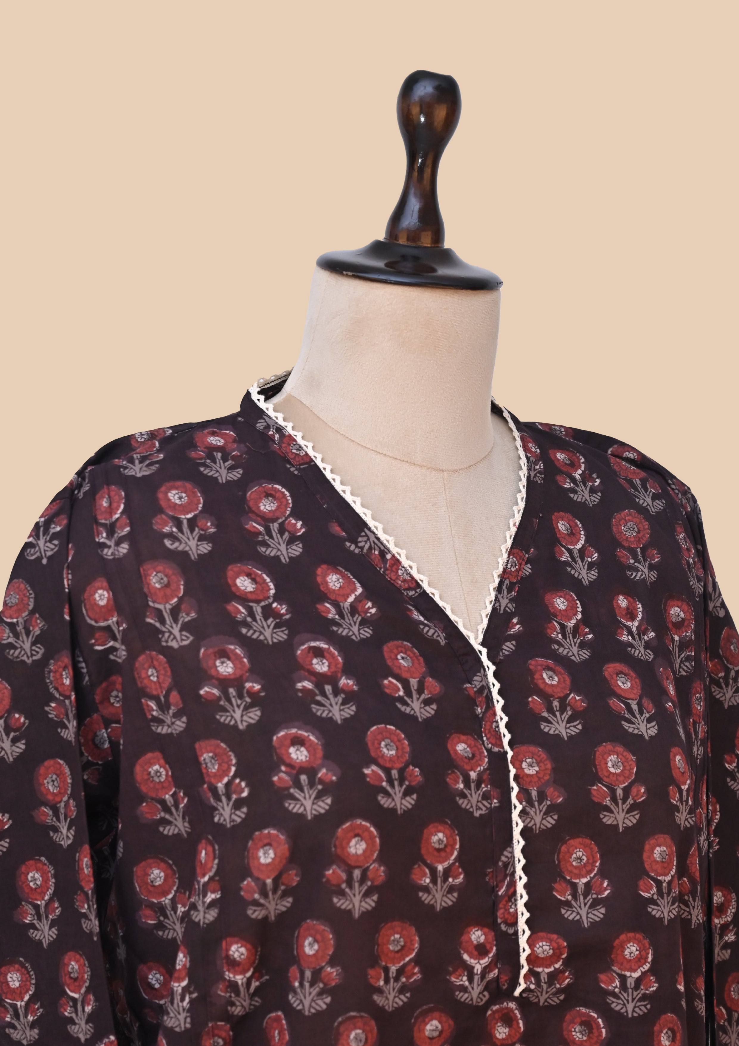 Black Mul Cotton Kurti Set