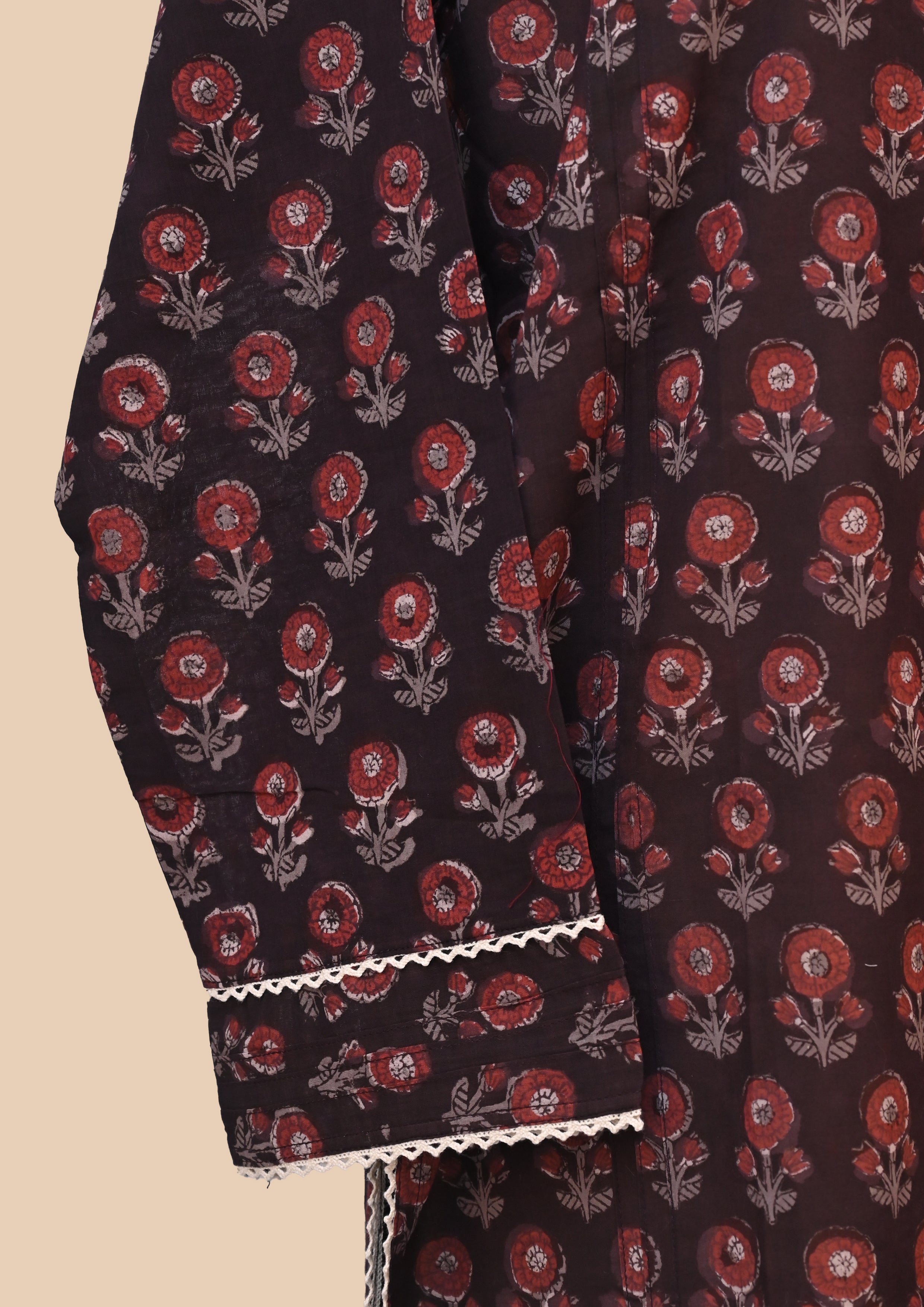Black Mul Cotton Kurti Set