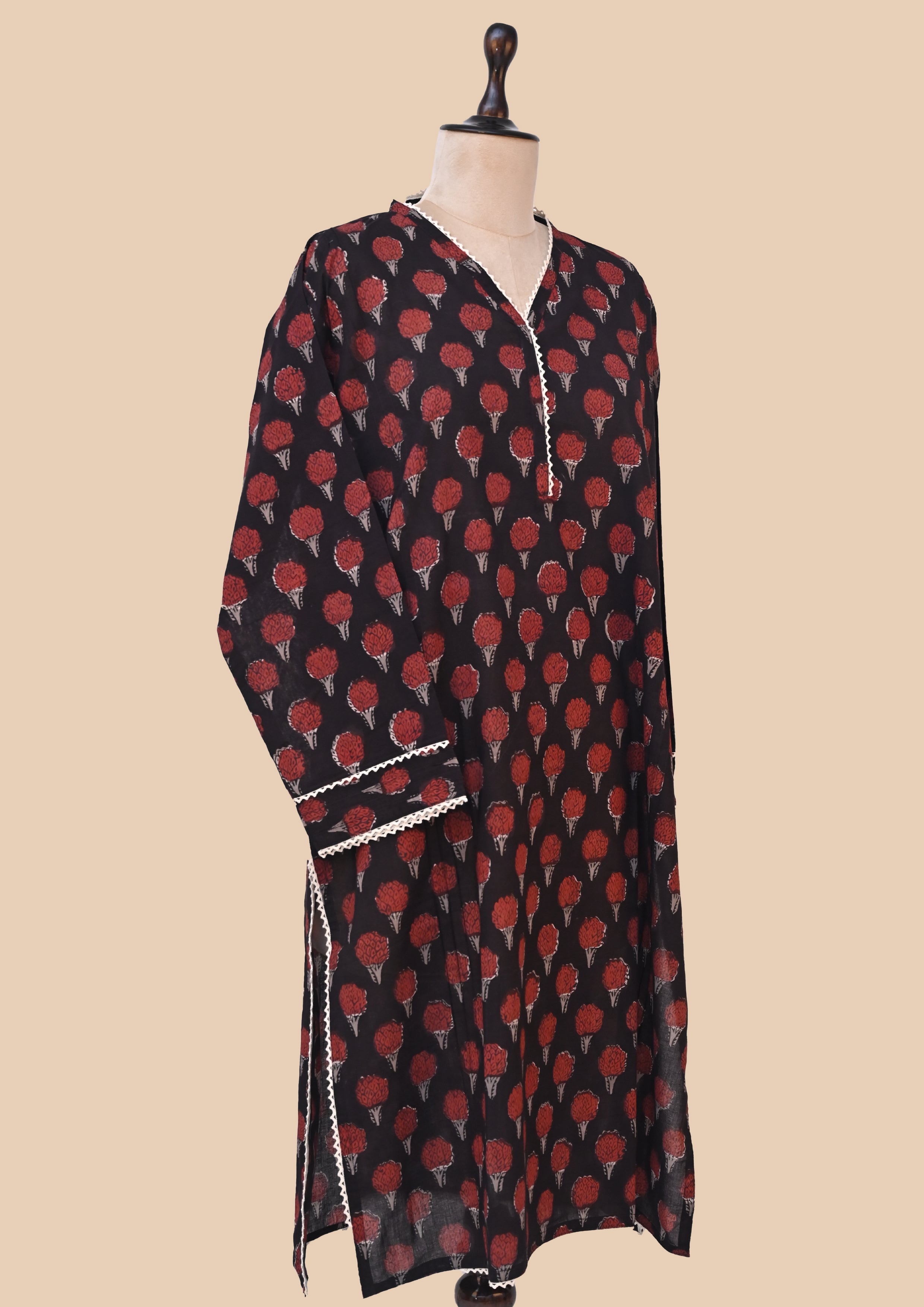 ZBlack Mul Cotton Kurti Set
