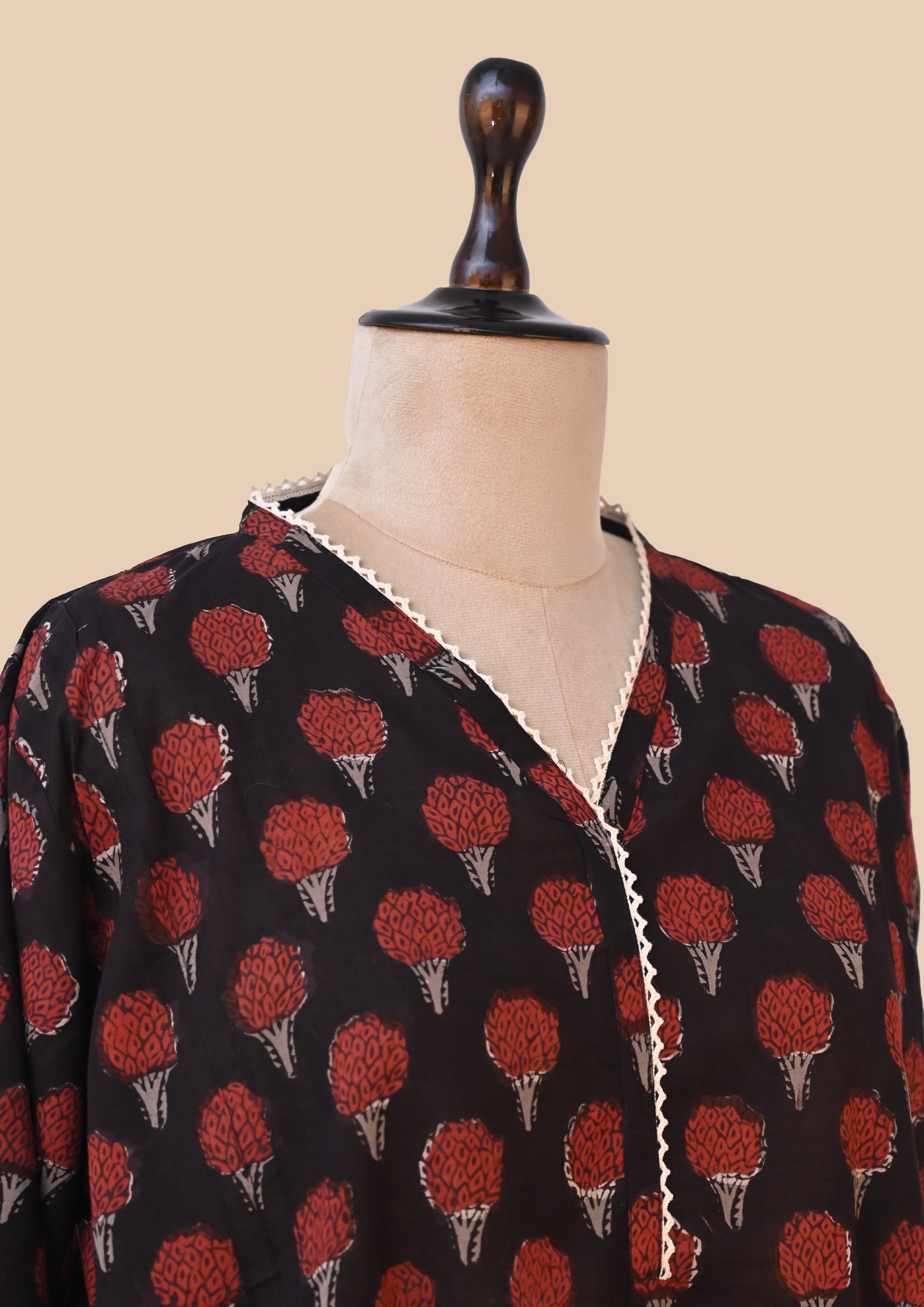 ZBlack Mul Cotton Kurti Set