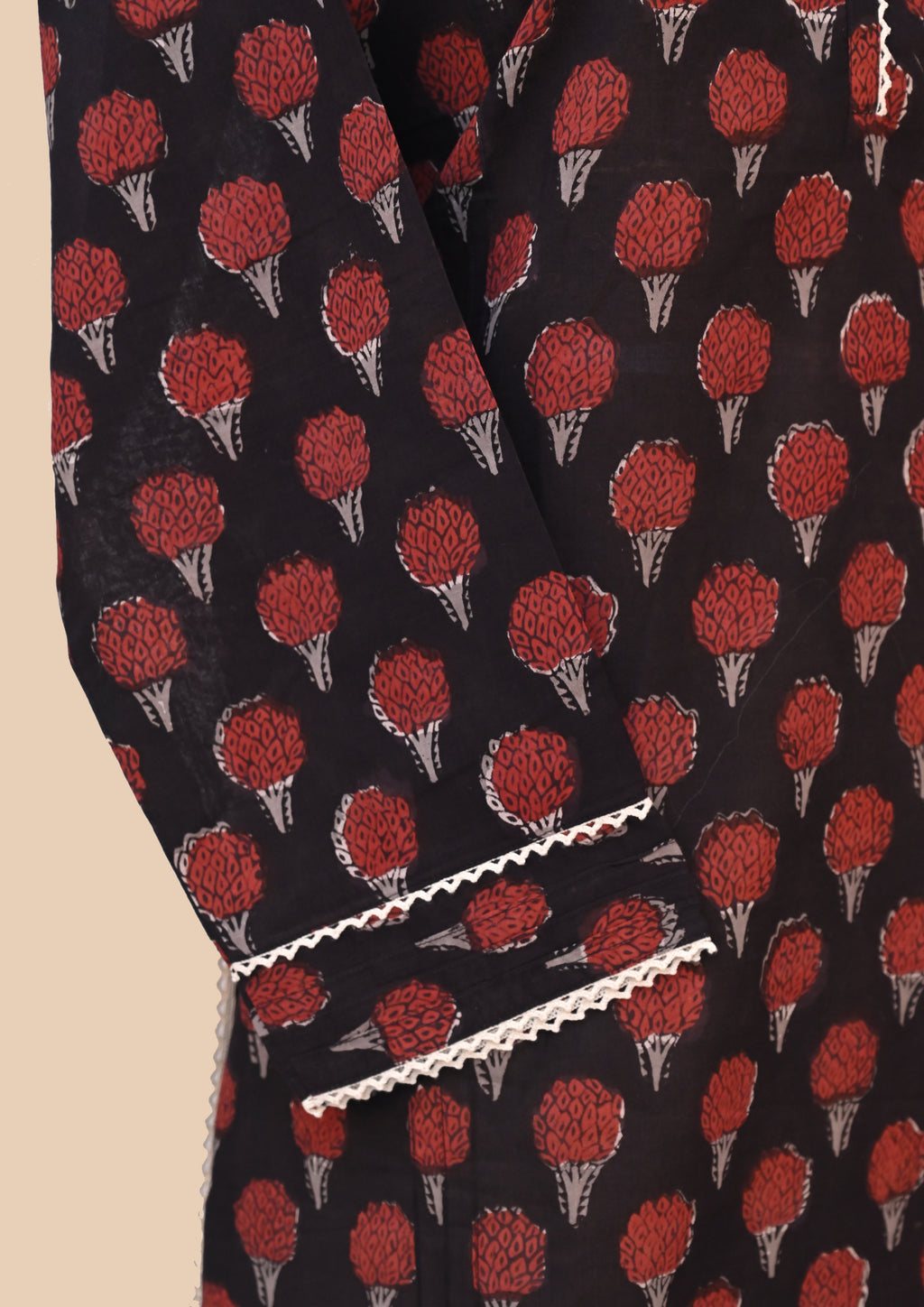 ZBlack Mul Cotton Kurti Set