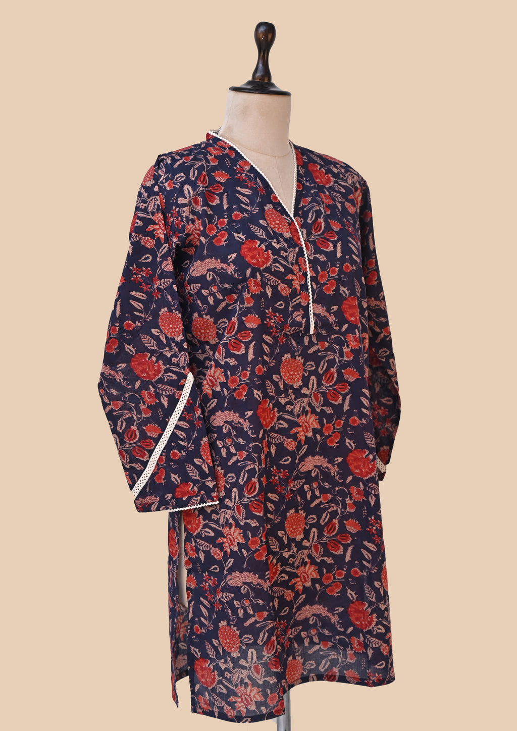 Blue Mul Cotton Kurti
