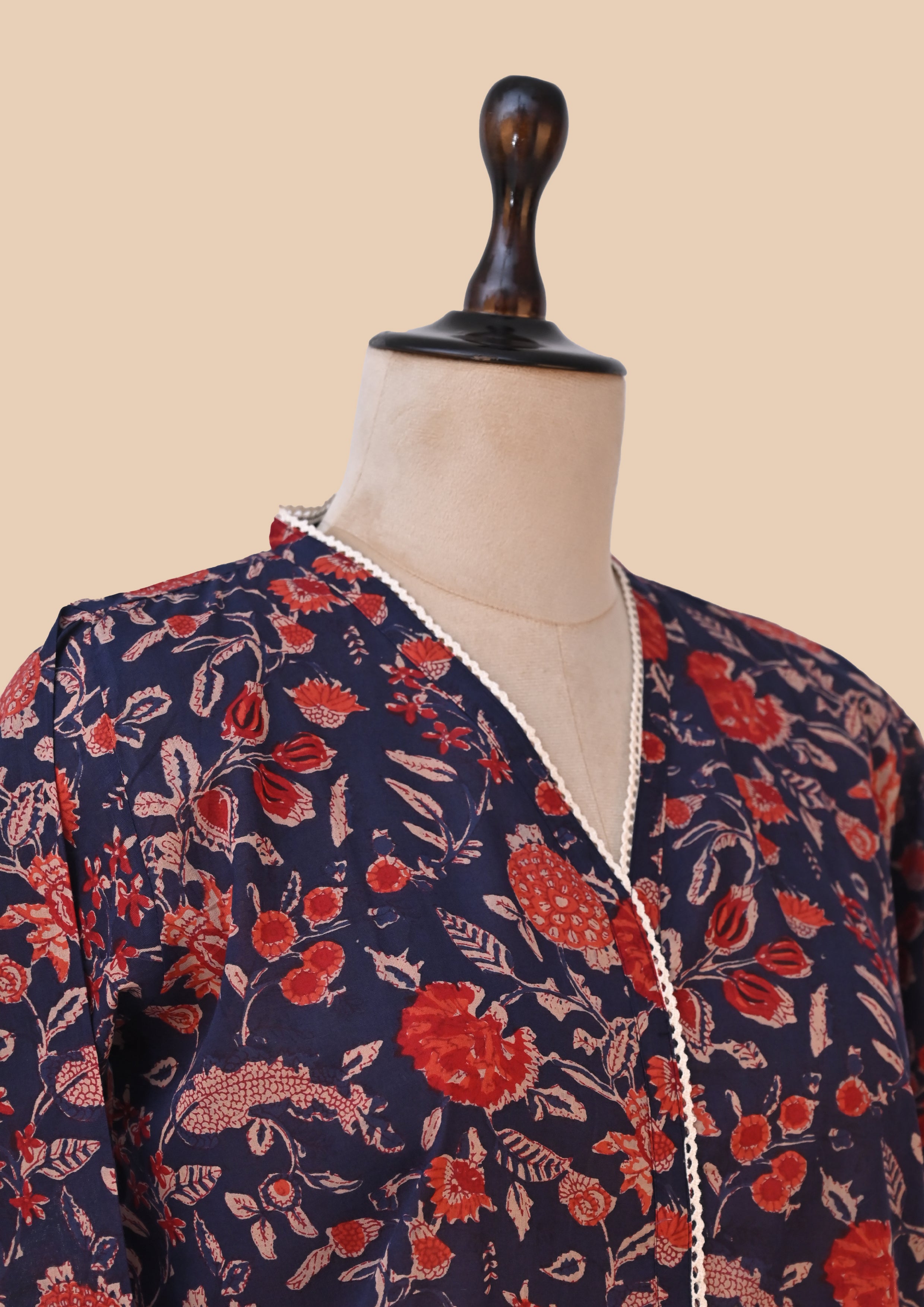 Blue Mul Cotton Kurti
