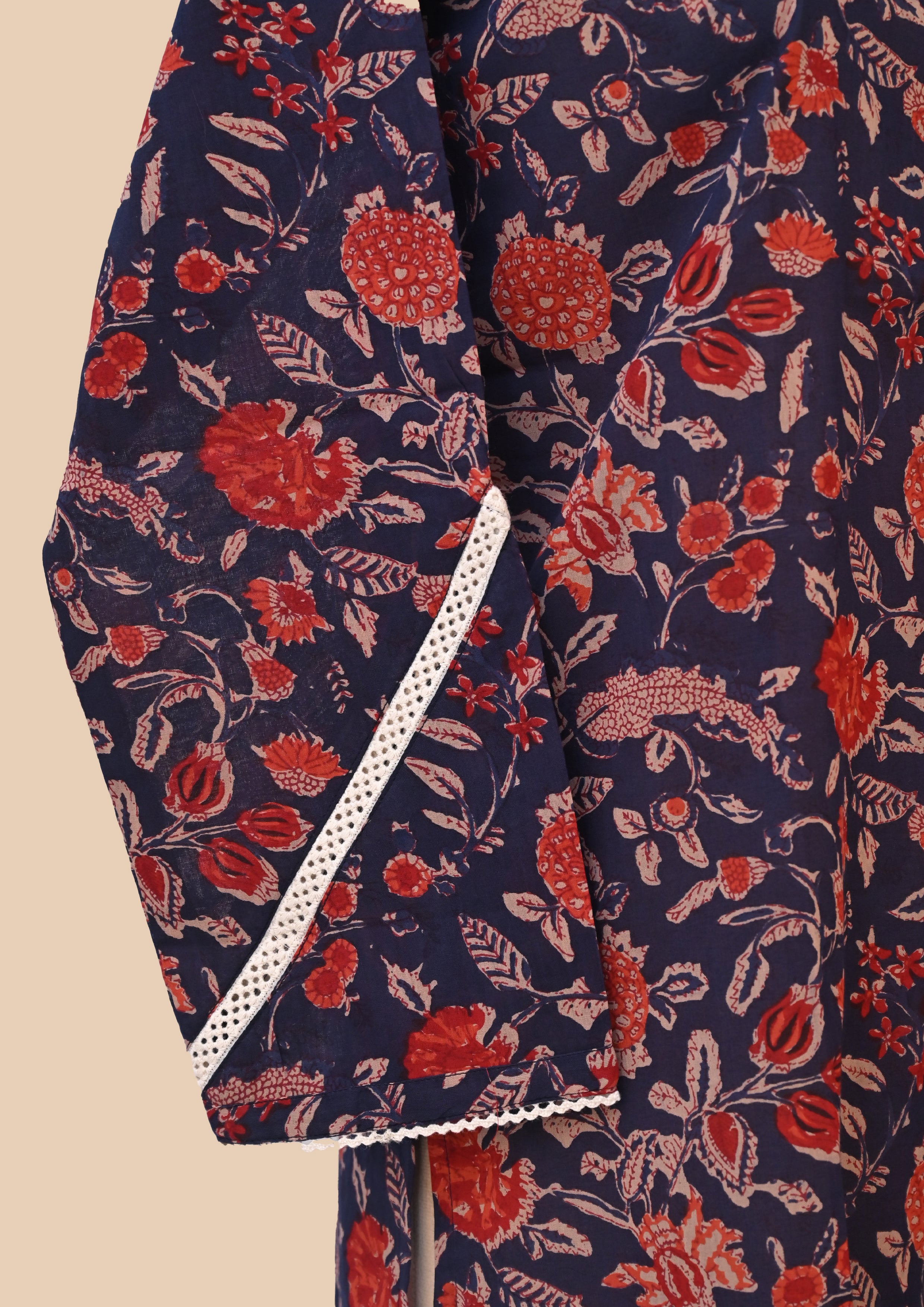 Blue Mul Cotton Kurti