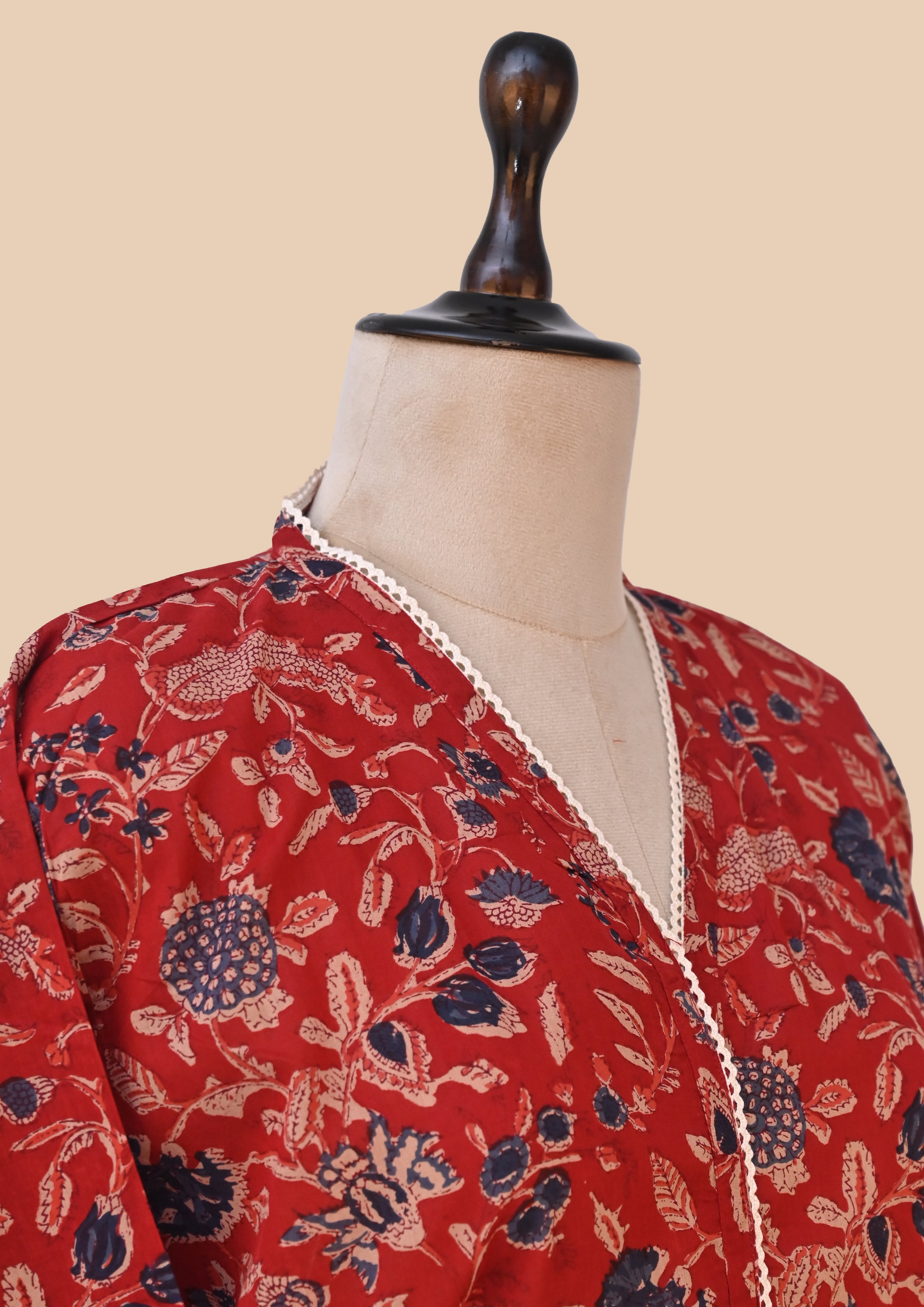 Red Mul Cotton Kurti
