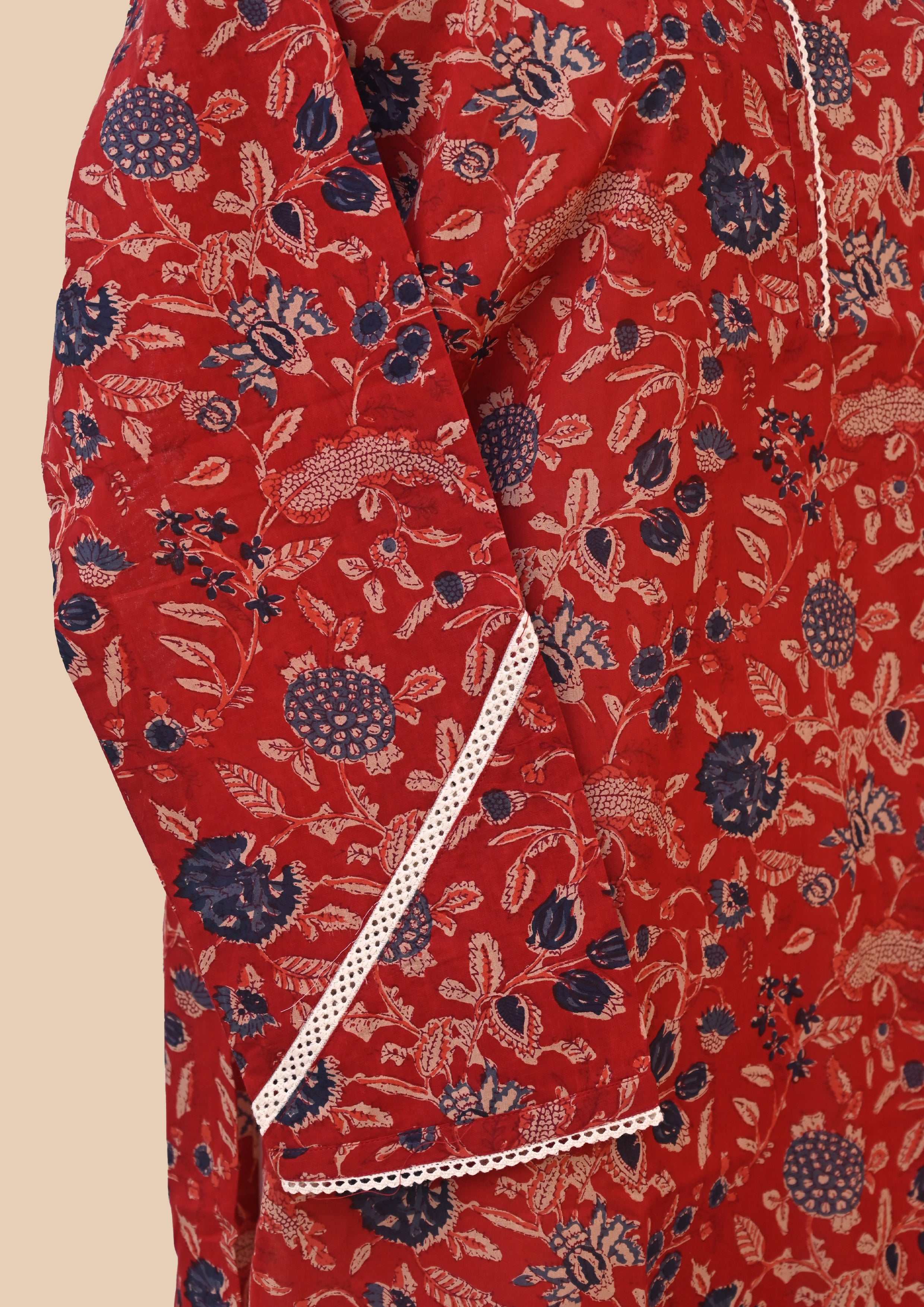 Red Mul Cotton Kurti