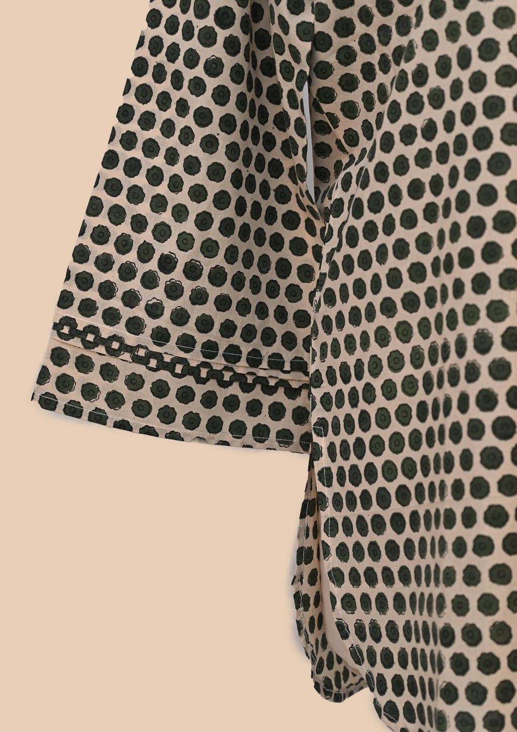 Green Kalamkari Bagru Kurti Set