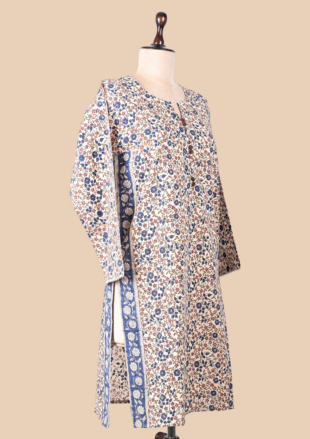 Blue Kalamkari Bagru Block Print Kurta Set