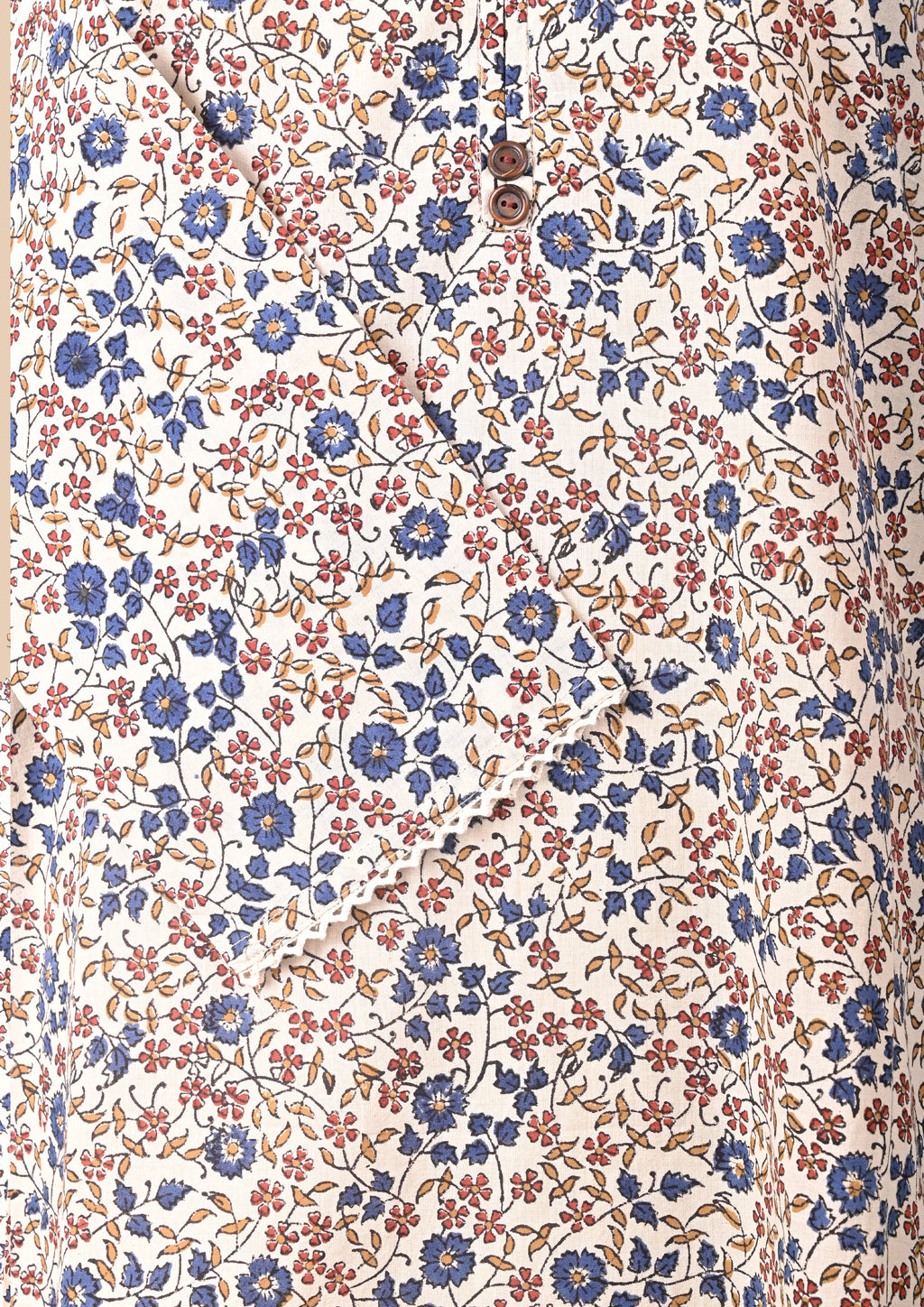 Blue Kalamkari Bagru Block Print Kurta Set