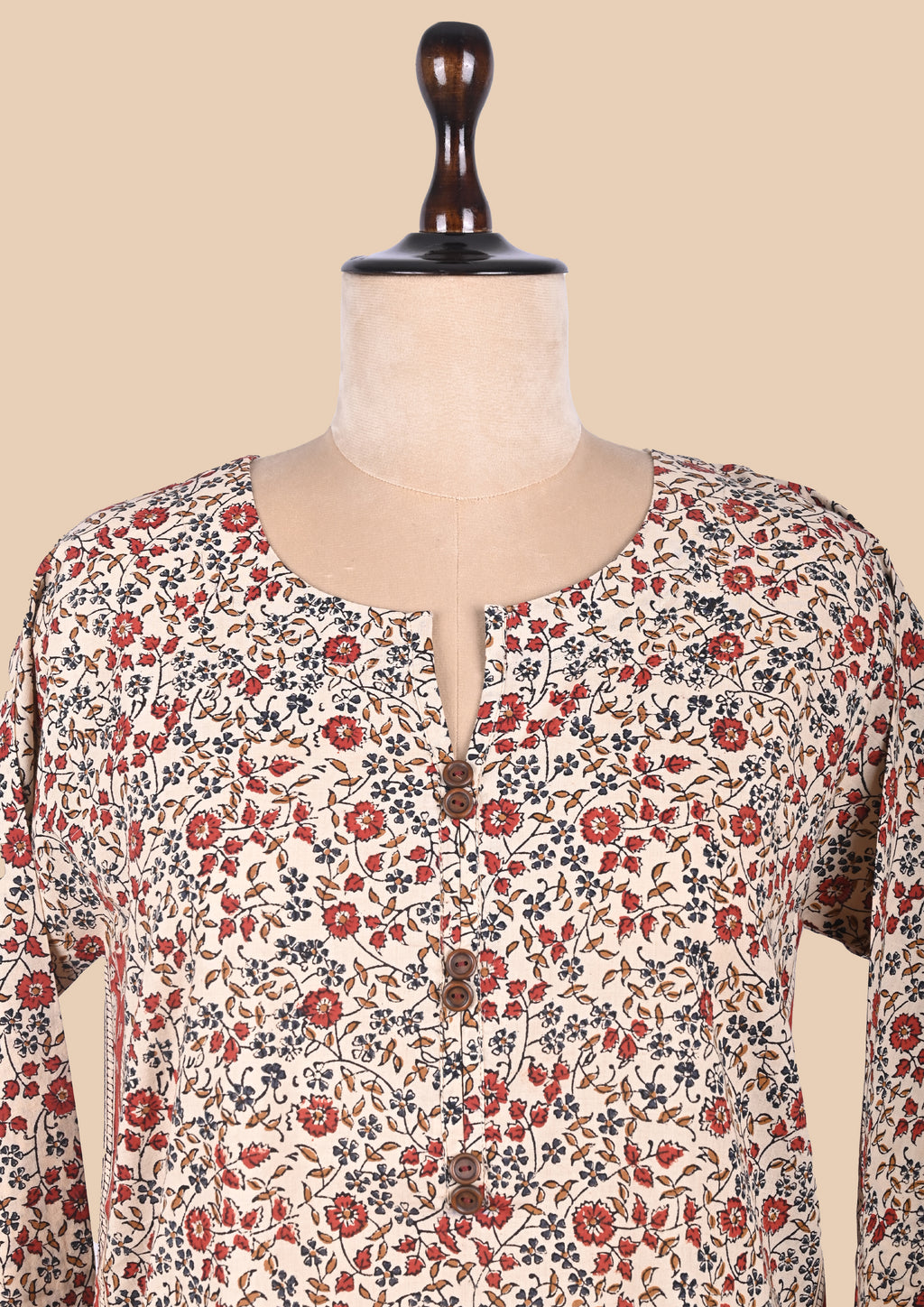 Red Kalamkari Bagru Block Print Kurta Set