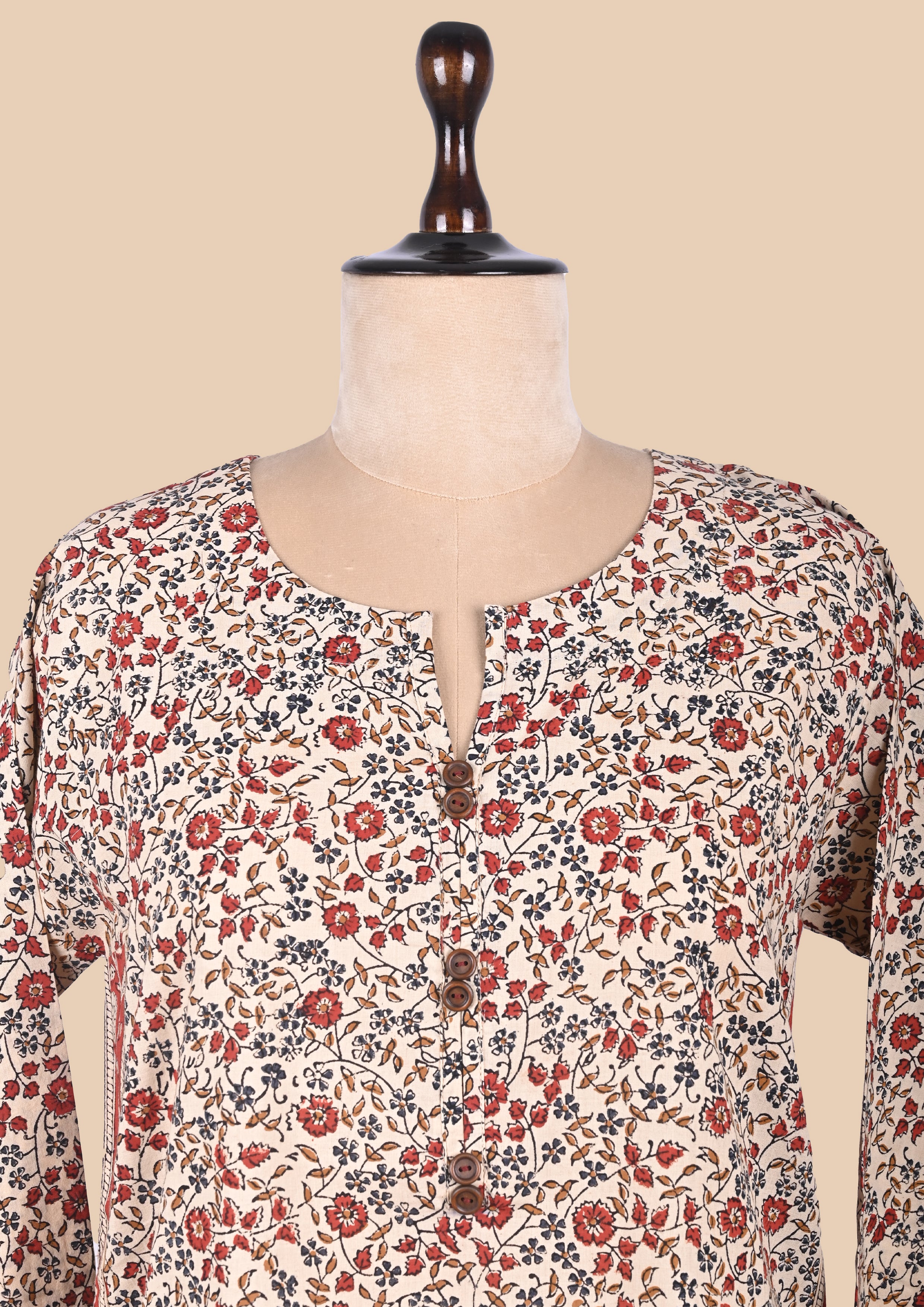 Red Kalamkari Bagru Block Print Kurta Set